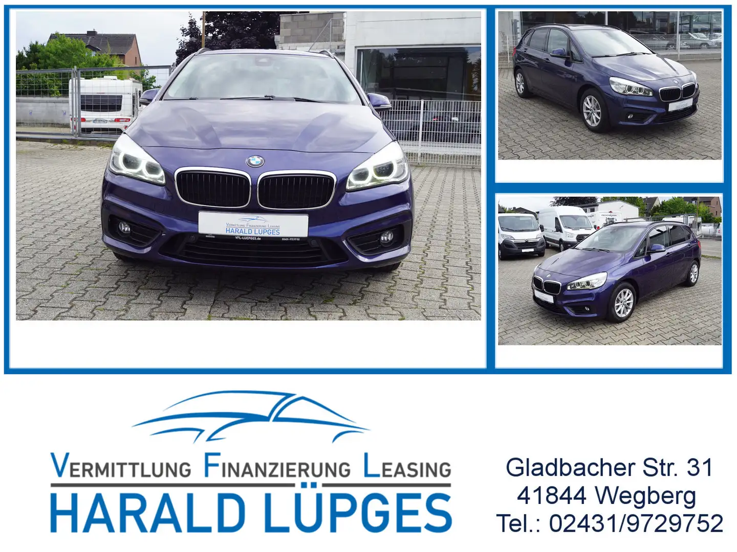 BMW 218 218d Active Tourer, Pano, Leder, Head-UP, Euro 6 Blu/Azzurro - 1