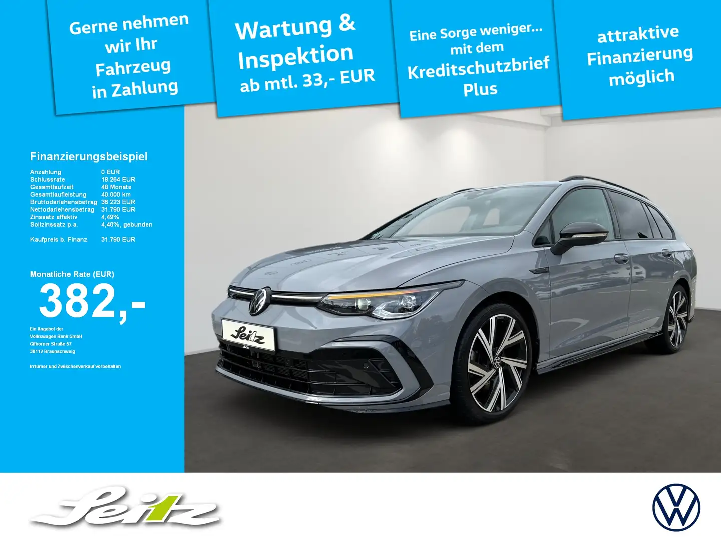 Volkswagen Golf Variant Golf VIII Variant 2.0 TSI 4M R-Line *AHK*STANDH*MA Grau - 1