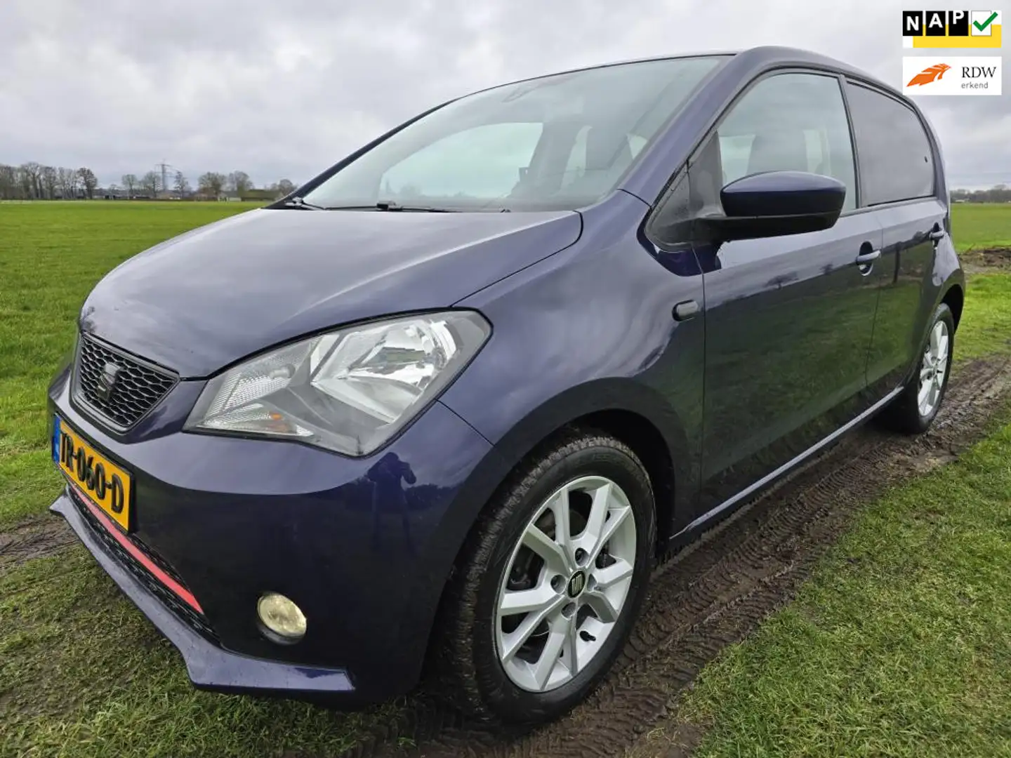 SEAT Mii 1.0 Sport Intense|Airco|NL-auto|NAP|Cruise|Parkeer Blauw - 1