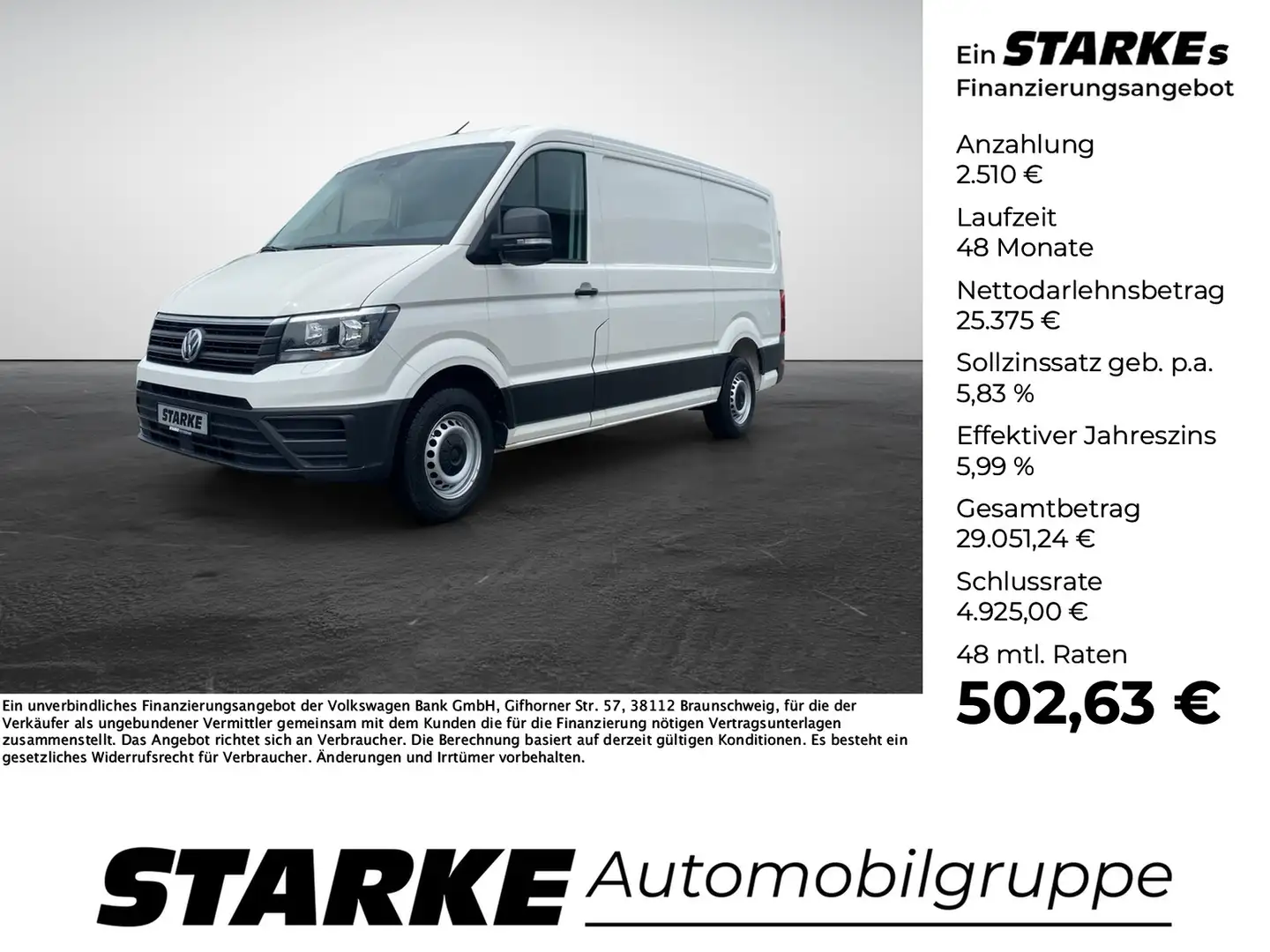 Volkswagen Crafter 35 Kasten 2.0 TDI Automatik mittellang L3H2 Wit - 1