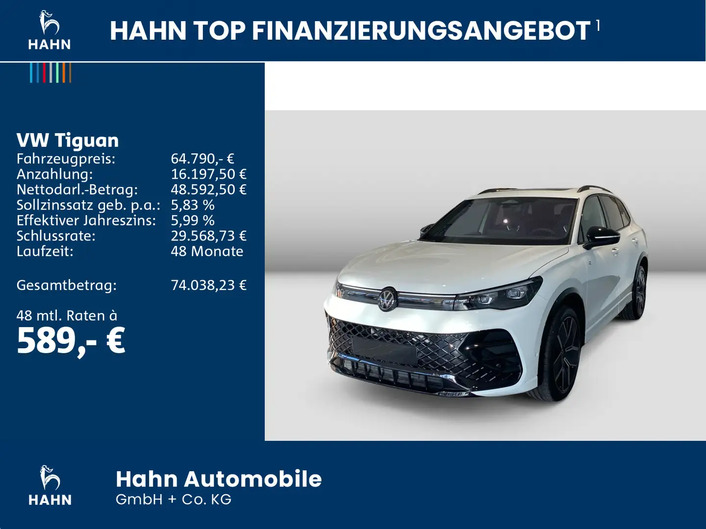 Volkswagen Tiguan R-Line 2,0TSI DSG 4MO 265PS AHK Navi Pano Weiß - 2