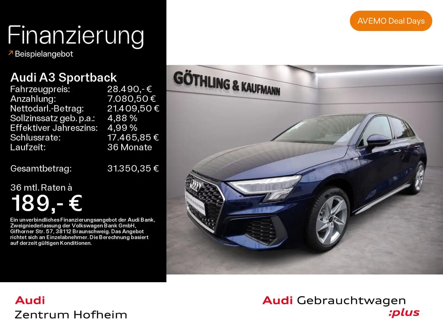 Audi A3 30 TFSI *S Line*LED*Virtual*Ambient Blau - 1
