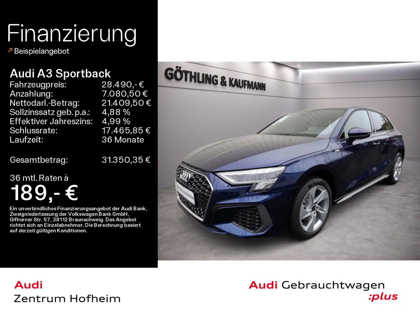 Audi A3 30 TFSI *S Line*LED*Virtual*Ambient Blau - 1