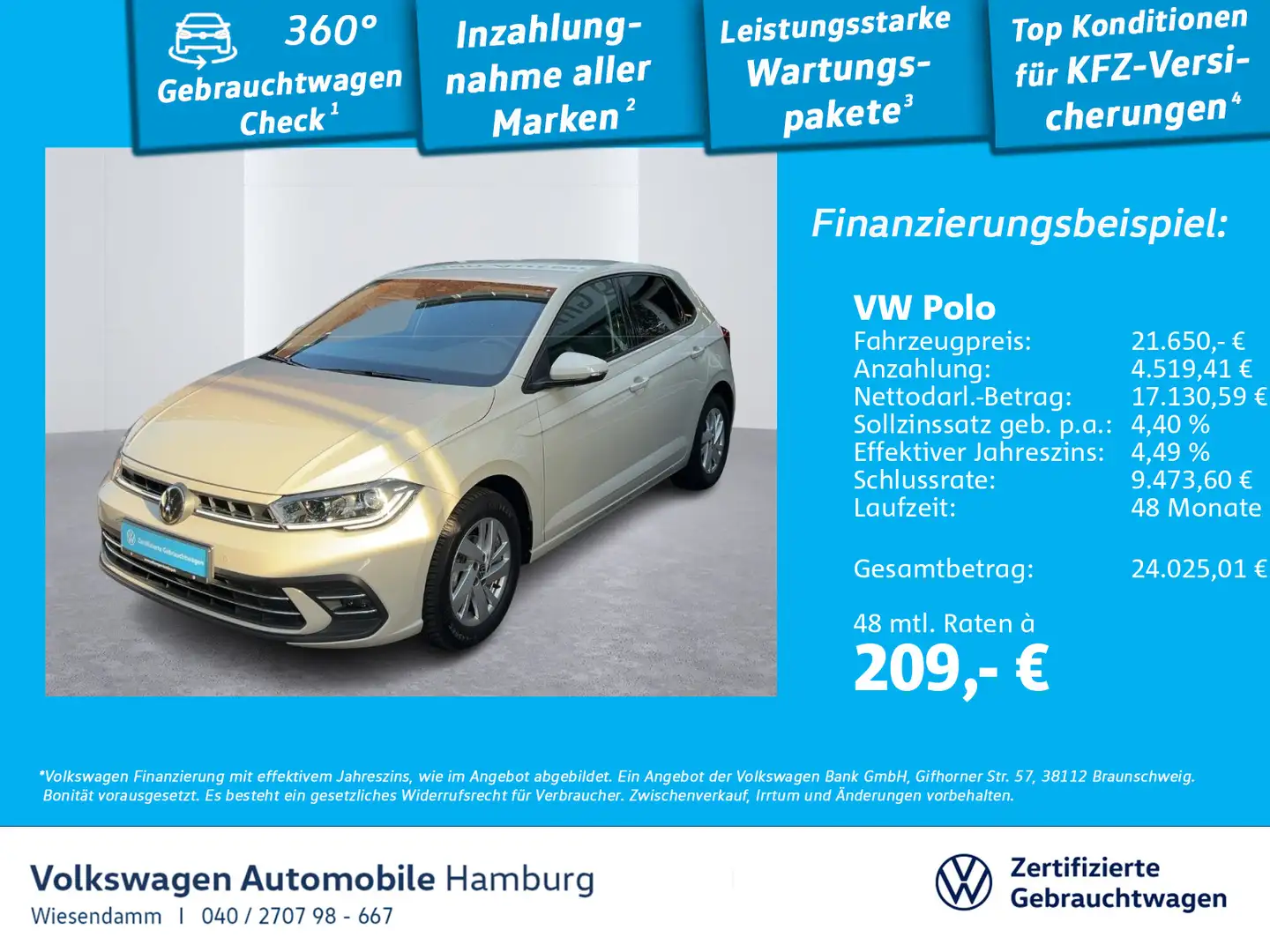 Volkswagen Polo 1.0 TSI DSG Style Sitzhzg LED Kamera Grau - 1