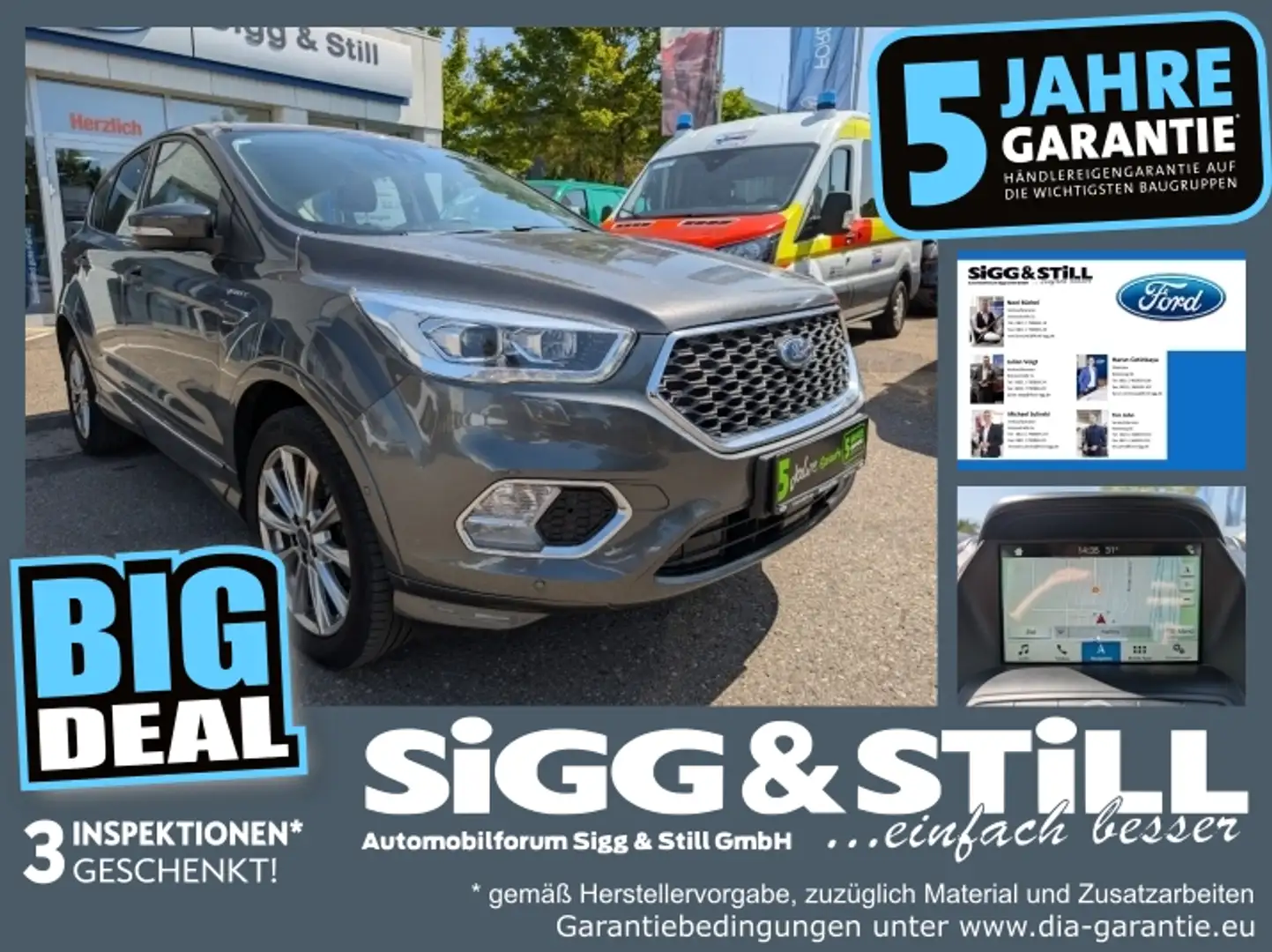 Ford Kuga 1.5 Vignale BI-XEN*ACC*NAV*BLIS*SHZ*EL-KLAPP Grau - 1
