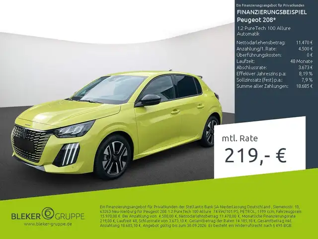 2024 Peugeot 208 in Yellow for sale