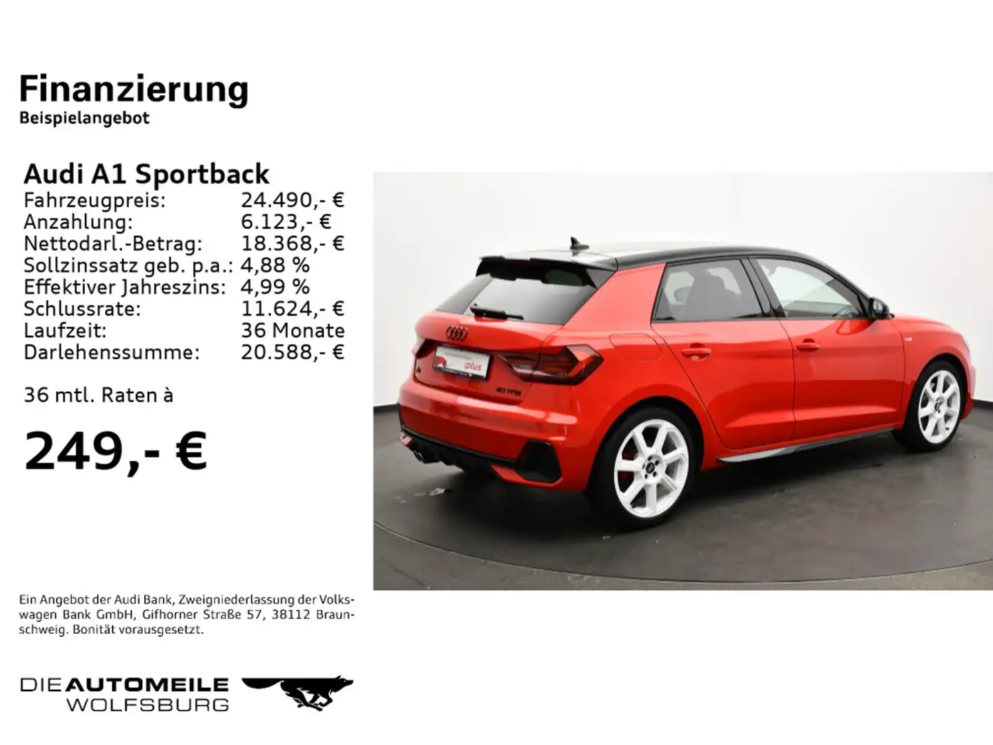 Audi A1 40 TFSI DSG edition one Einparkhi v Czerwony - 2