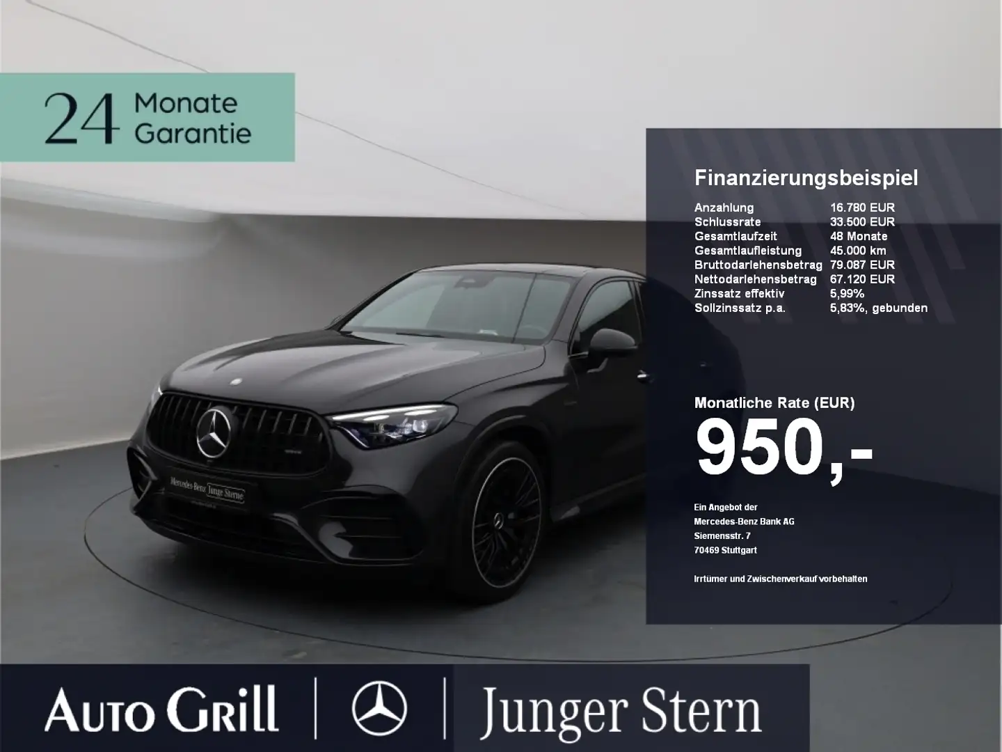 Mercedes-Benz GLC 43 AMG GLC 43 4M AMG Cp. Night II Perf Sitz*Lenkrad AHK Gris - 1