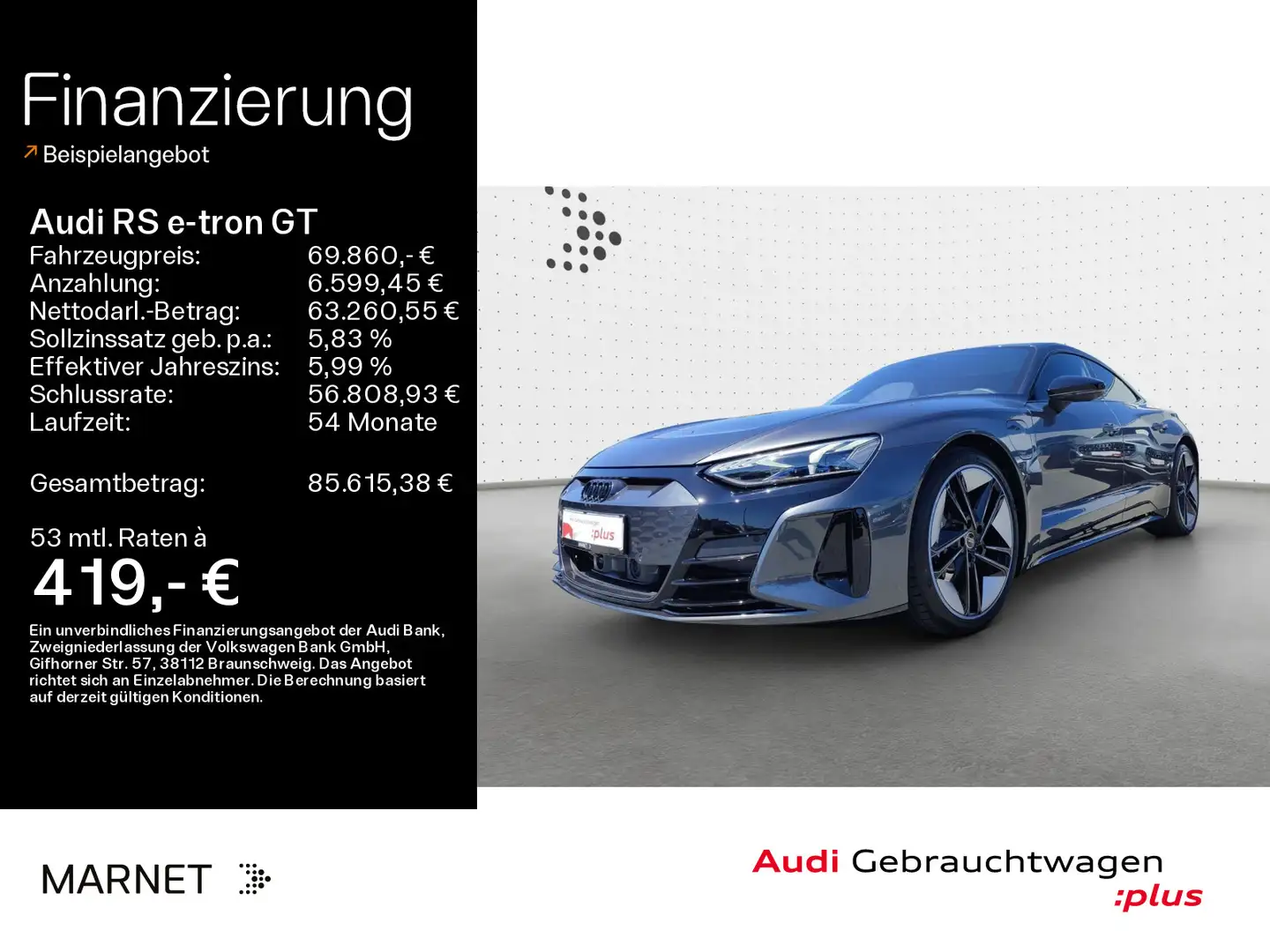 Audi RS e-tron GT quattro*Navi*Matrix*Alu*B&O*HUD*PDC Gris - 1