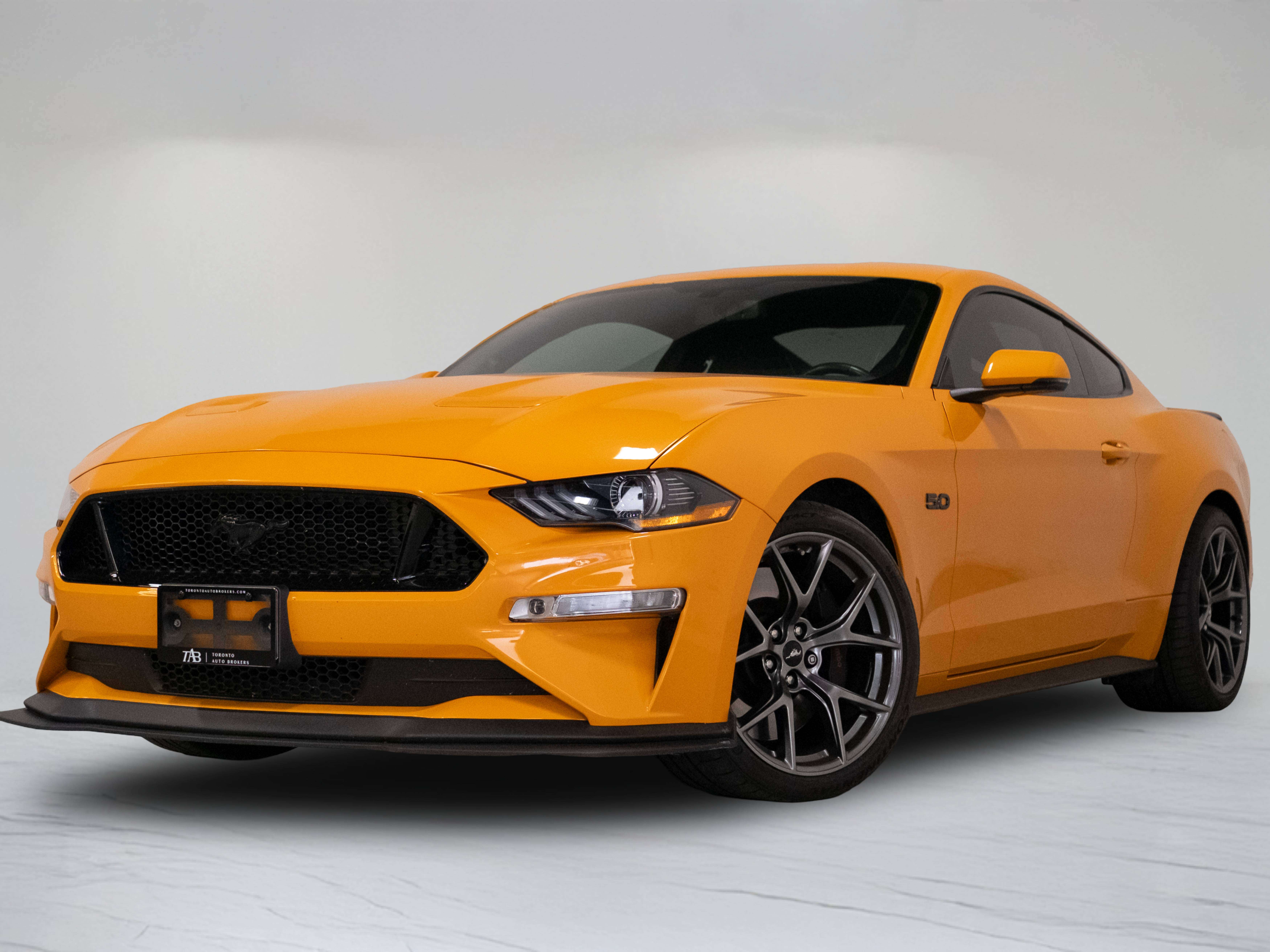 Orange 2019 Ford Mustang Coupe Rear-Wheel Drive 6-Speed Manual