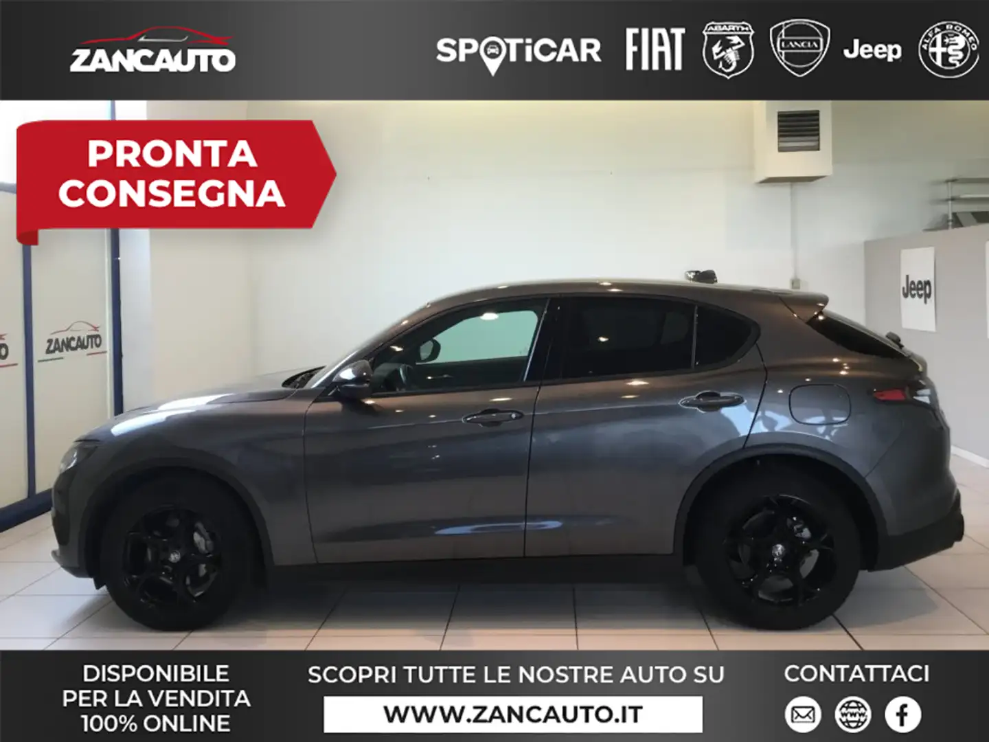 Alfa Romeo Stelvio 2.2 Turbodiesel 210 CV AT8 Q4 Sprint MY23 Grigio - 1