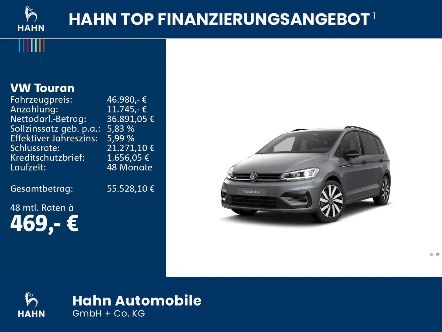 Volkswagen Touran HL R-Line 1,5 TSI DSG 110 KW/150PS AHK Wi Grau - 2