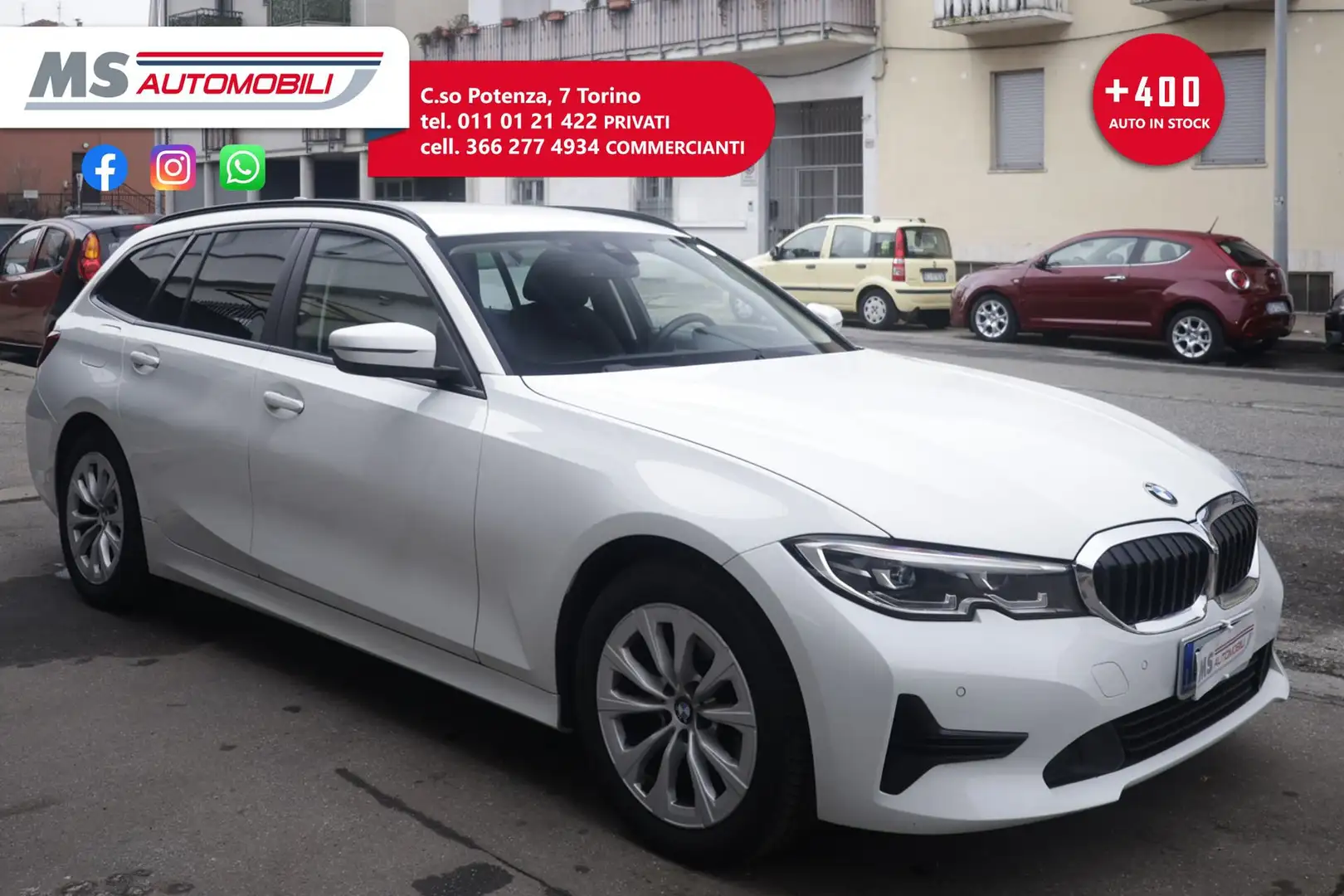 BMW 318 318d 48V Touring Sport Unicoproprietario Blanc - 1
