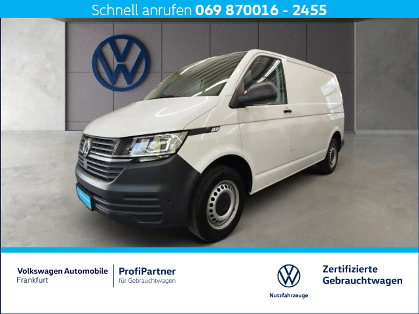 Volkswagen T6.1 Transporter T6.1 Kasten 2.0 TDI EcoProfi Klima Weiß - 1