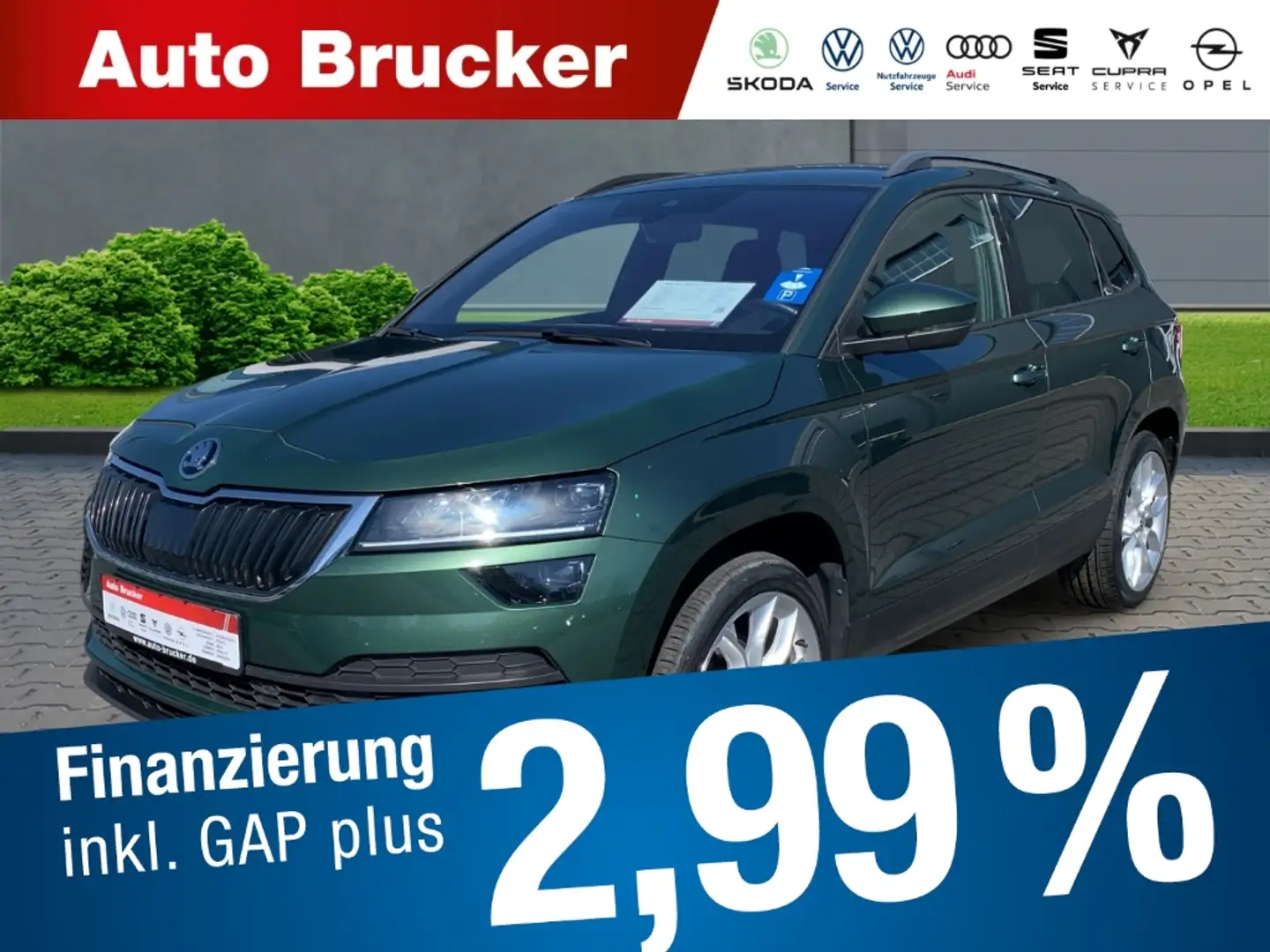Skoda Karoq Style 4x4 2.0 TDI+Anhängerkupplung+Navi+Klimaautom Grün - 1