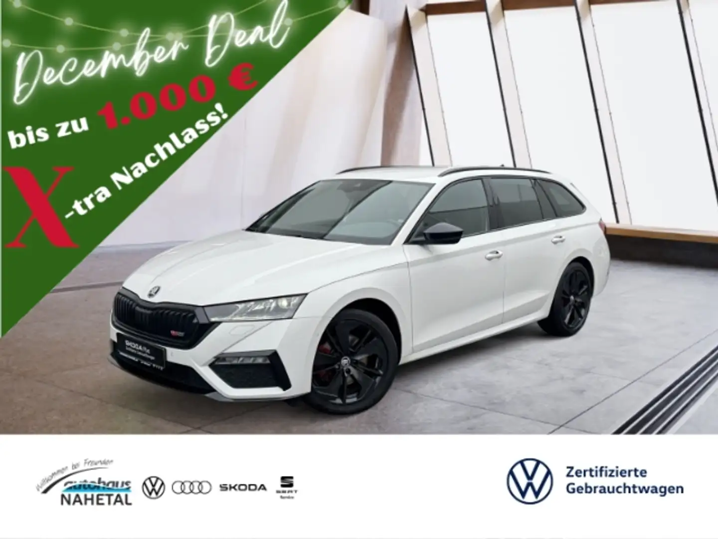 Skoda Octavia Combi RS 2.0TDI DSG MATRIX-LED NAVI AHK REAR VIEW Weiß - 1