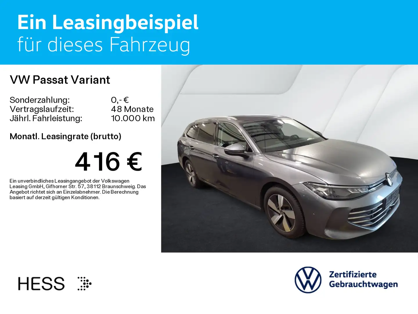 Volkswagen Passat Variant 1.5 e-Hybrid DSG BUSINESS*HUD*LED Grau - 2