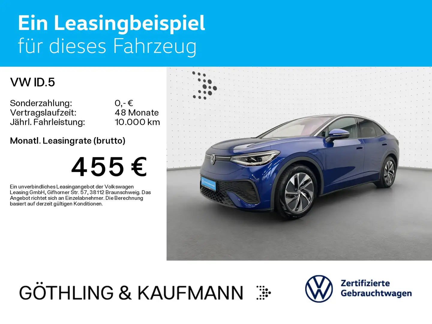 Volkswagen ID.5 Pro *NAVI*PANO*KAM*Wärmepumpe*Sportpaket*IQ Blau - 2