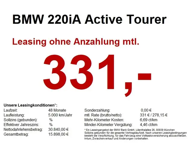 BMW 220 iA Active Tourer AHK.Keyl.LED.SHZ.ParkAss.RDA