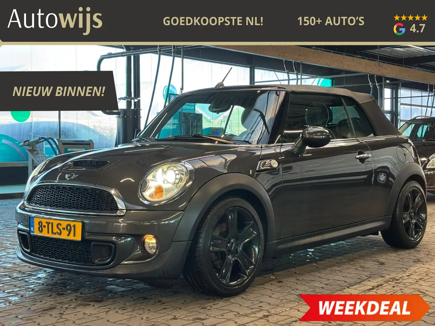 MINI Cooper S Cabrio Mini 1.6 S|AUT|184PK|LEDER|CLIMA|NAVI|H&K|XENON|ST Gris - 1
