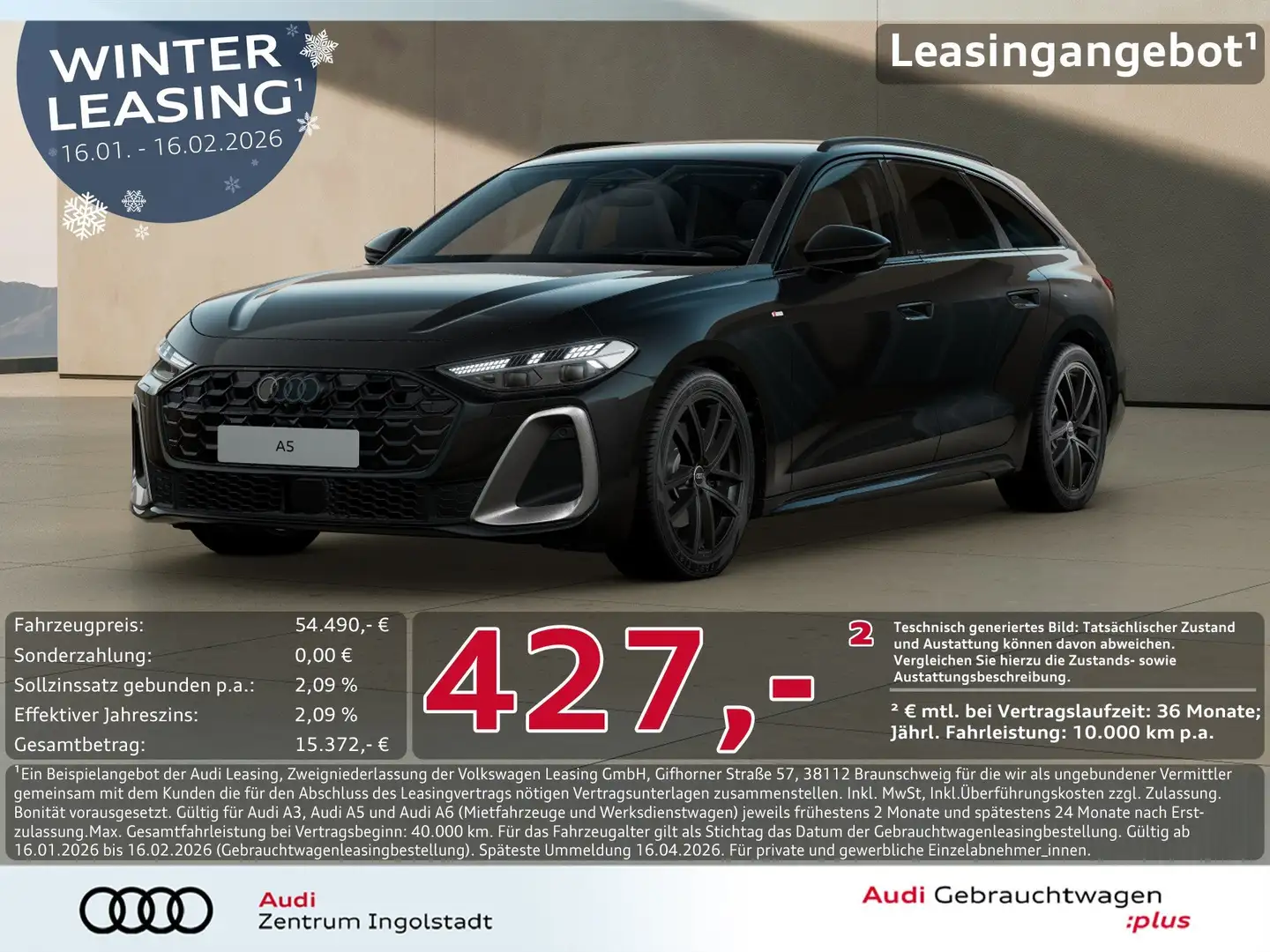 Audi A5 Avant TFSI qu S line edition one Tech+ AHK B&O Schwarz - 1