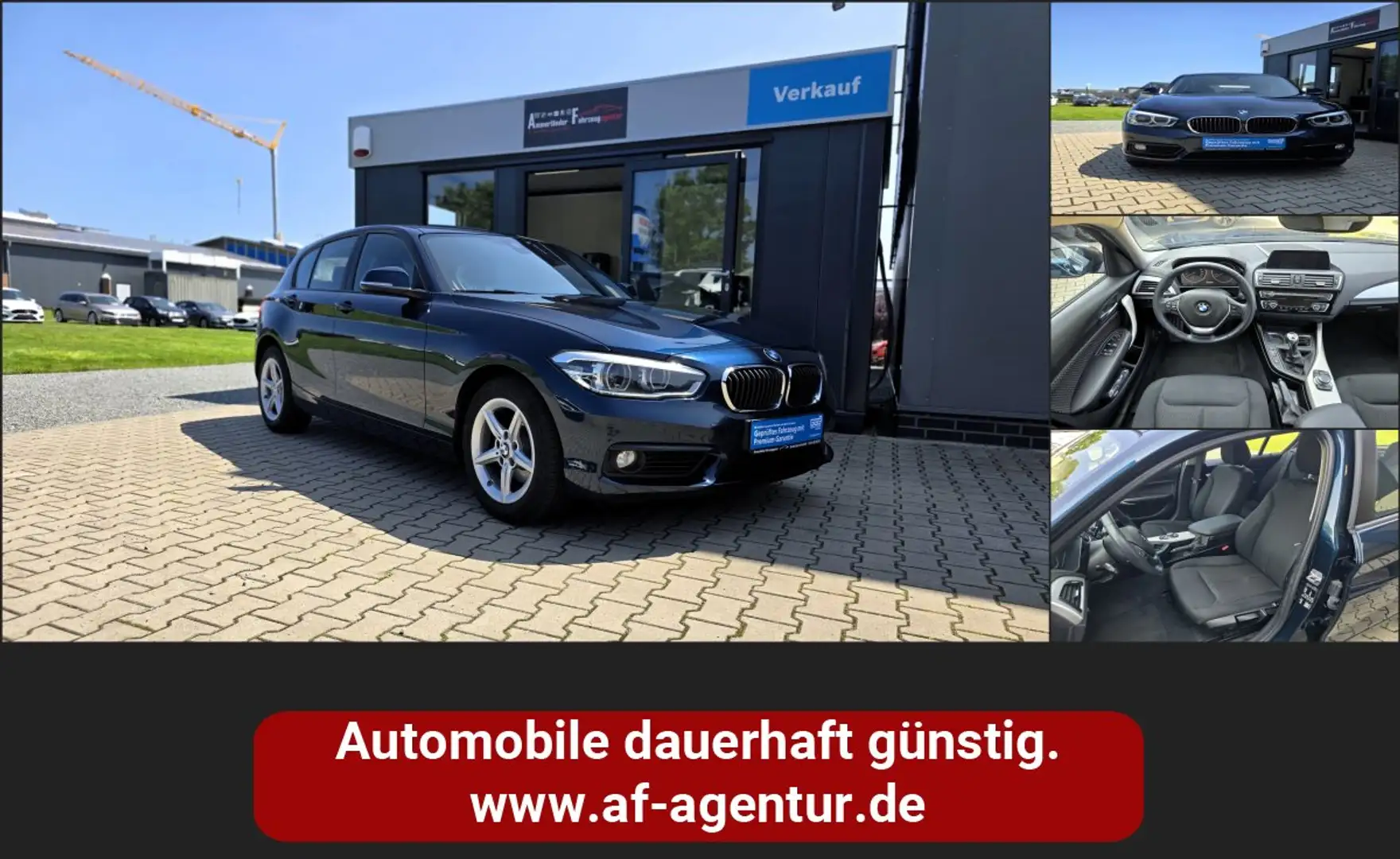 BMW 120 d Advantage EURO6 *AHK-LED-NAVI-SHZ-ALU-TEMPOMAT* Blau - 1