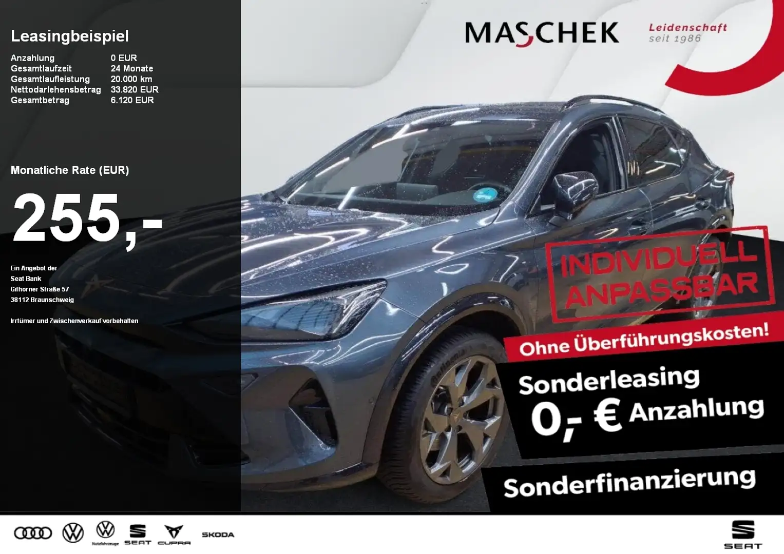 CUPRA Formentor Sonderleasing 1.5 eTSI Navi 360°View Memory Sitzh. Grau - 1