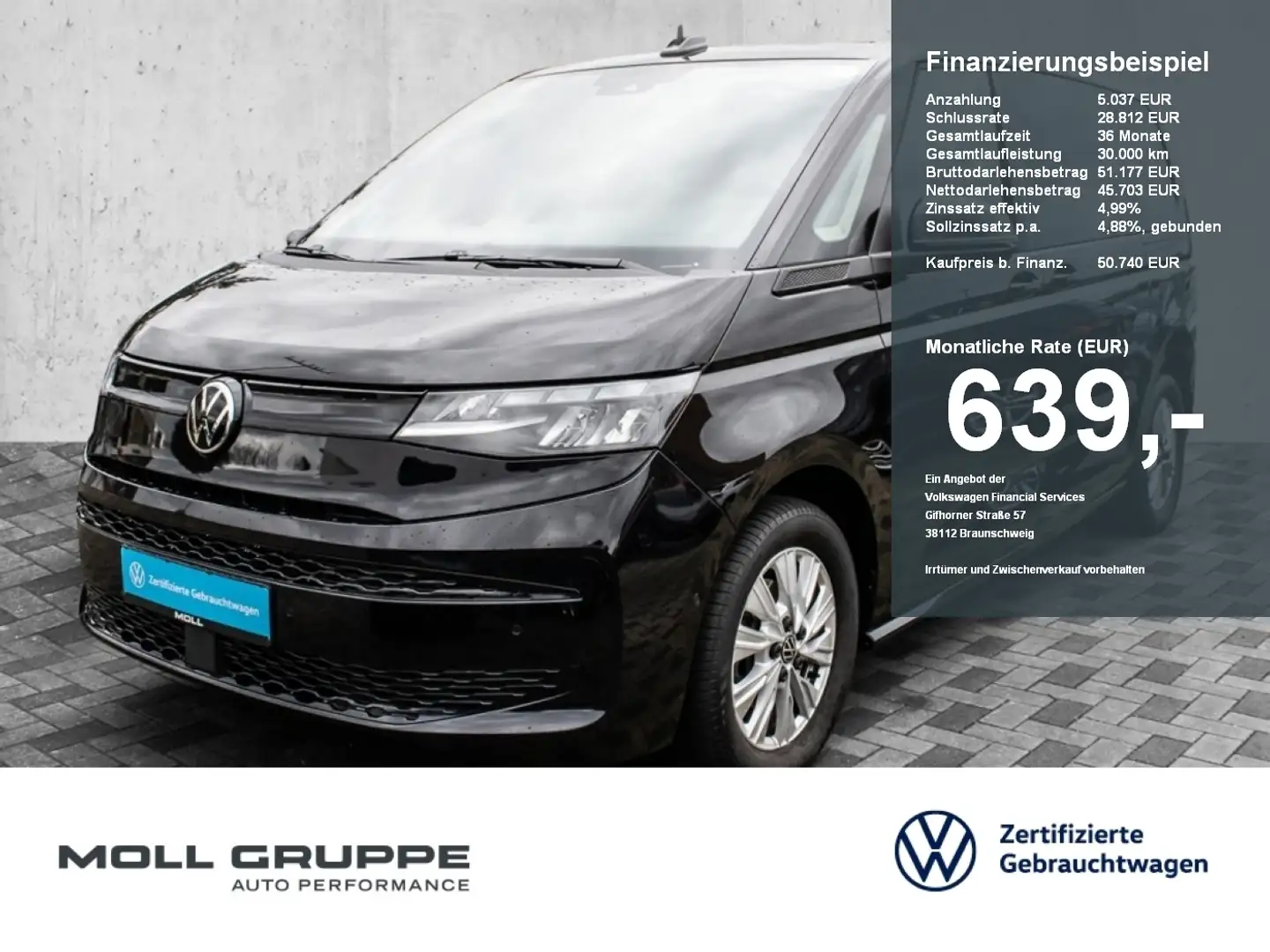 Volkswagen T7 Multivan 2.0 TDI DSG AUT KAM LED NAVI PARKASS Schwarz - 1