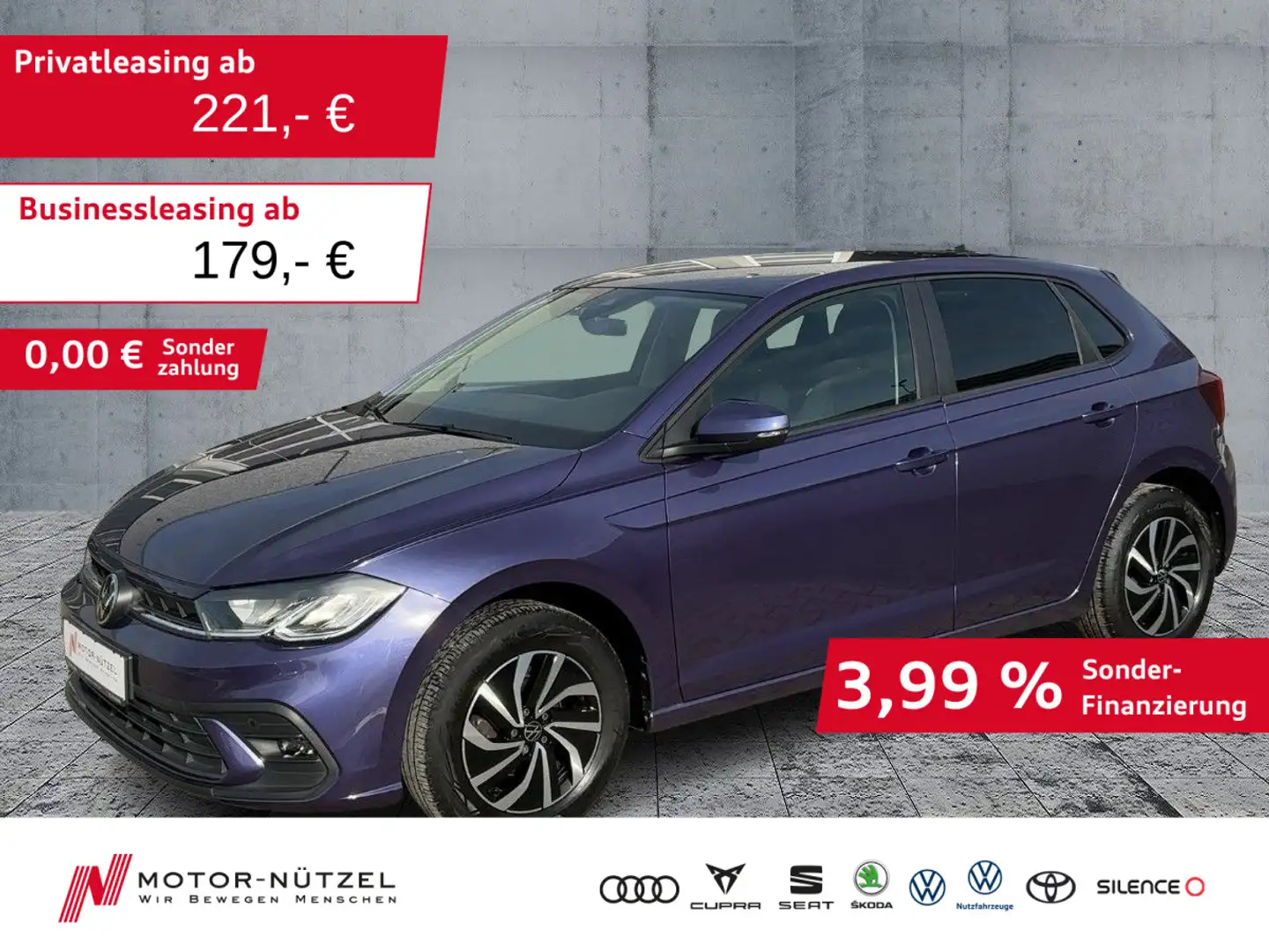 Volkswagen Polo 1.0 FRESH LED+APP+DAB+GRA+SHZ+PDC+NSW+KLIMA Violett - 1