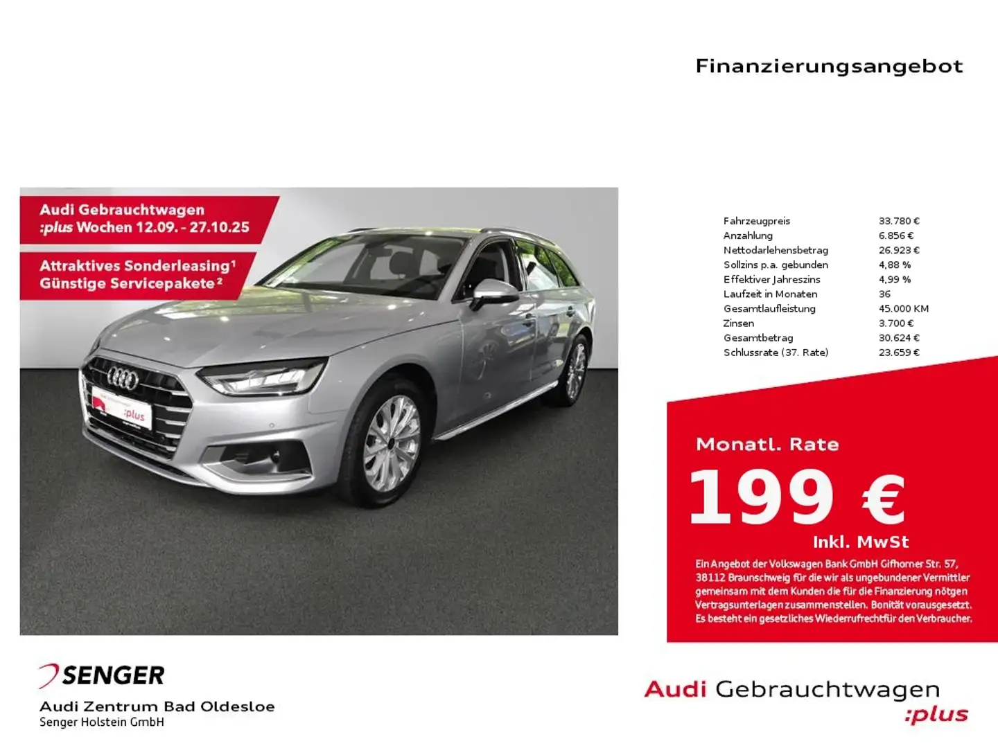 Audi A4 Avant advanced 35 TFSI Business ACC Kamera Silber - 1