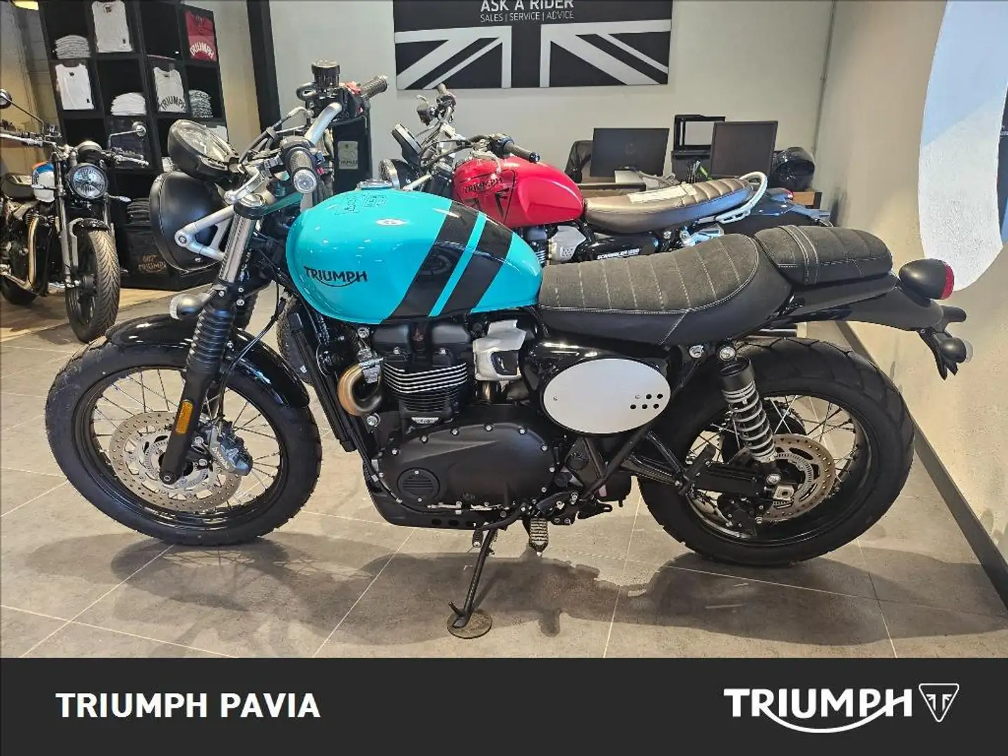 Triumph Scrambler Kingfisher Blue Abs E5+ Grigio - 2