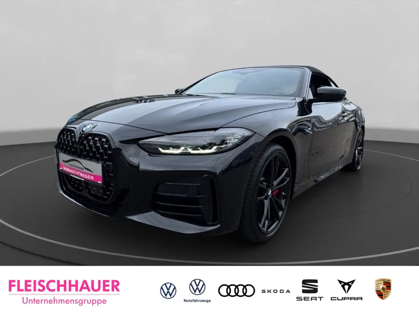 BMW 440 Cabrio LED+NAVI+LEDER+SHZ+RFK+ACC+DC+DAB+ Schwarz - 1
