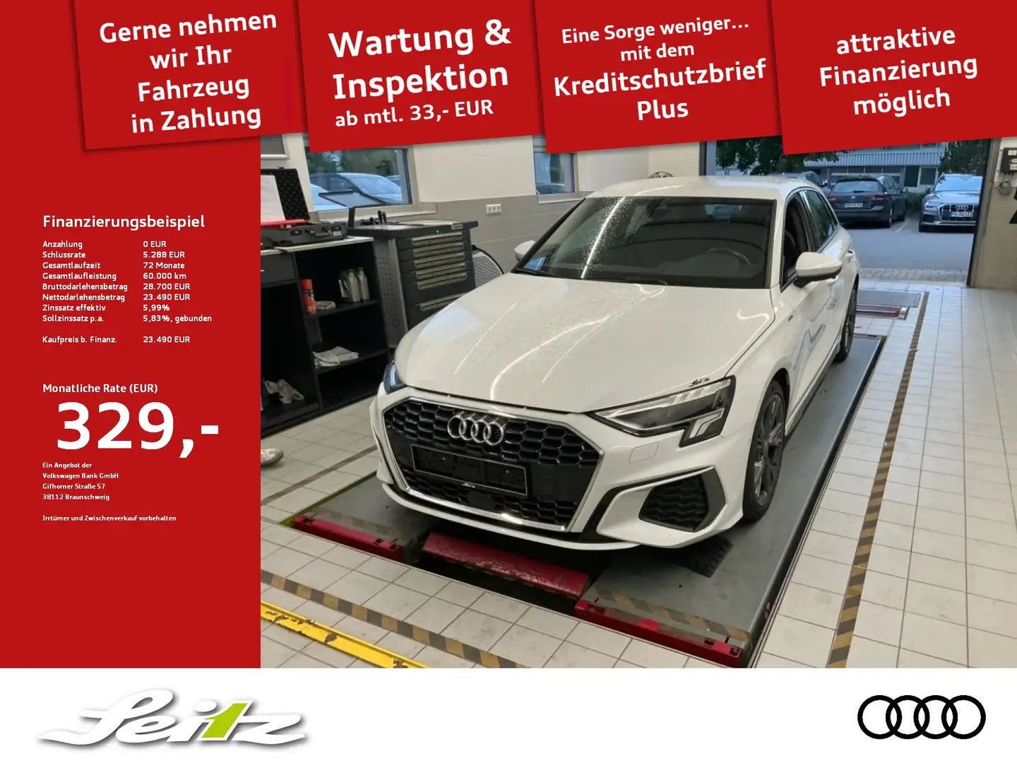 Audi A3 Sportback 30 TDI S line *AHK*LED*KAMERA*SITZH* Blanco - 1