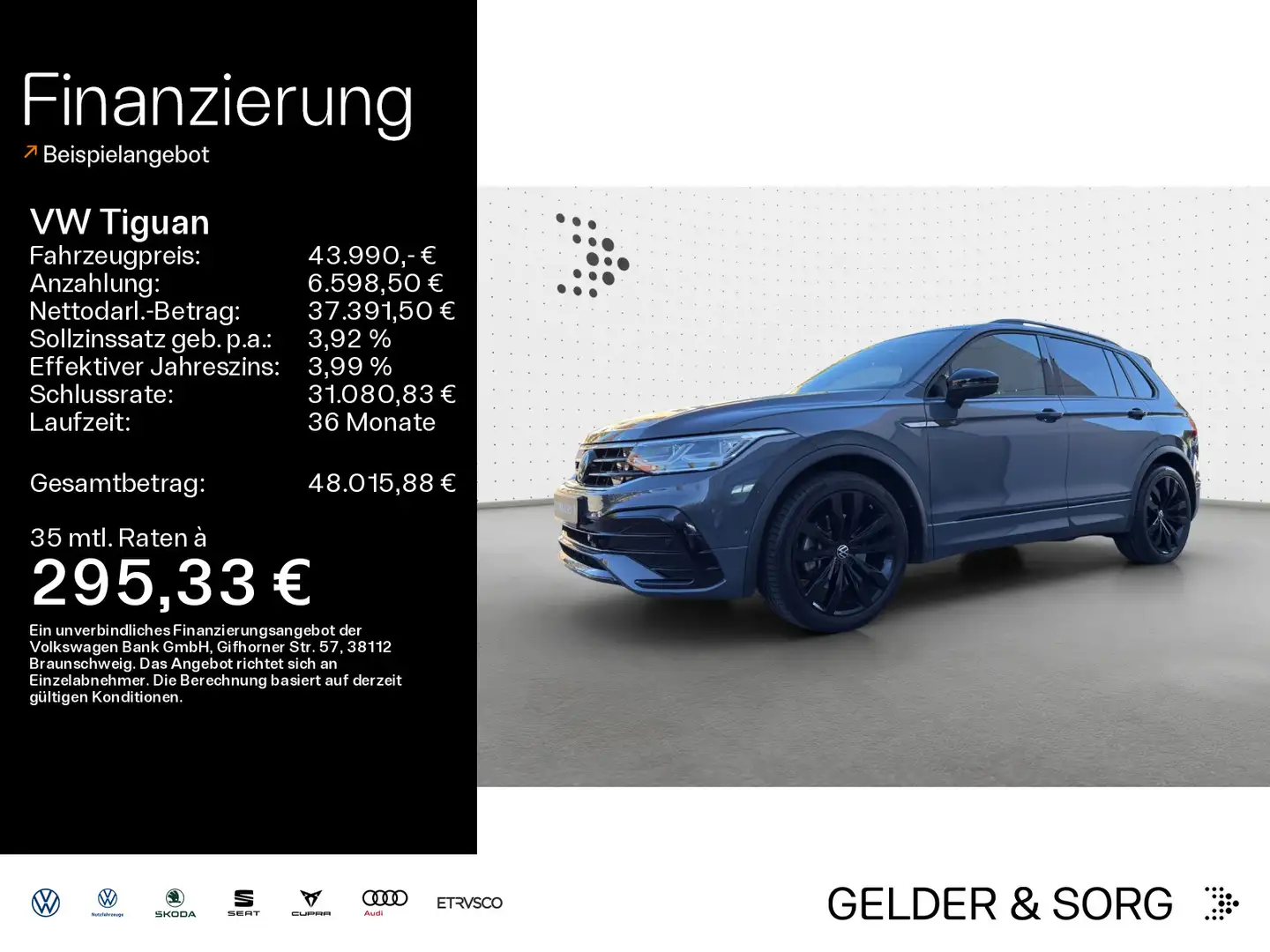 Volkswagen Tiguan 2.0 TDI 4Motion R-Line AHK*virtual*Sound Grau - 1