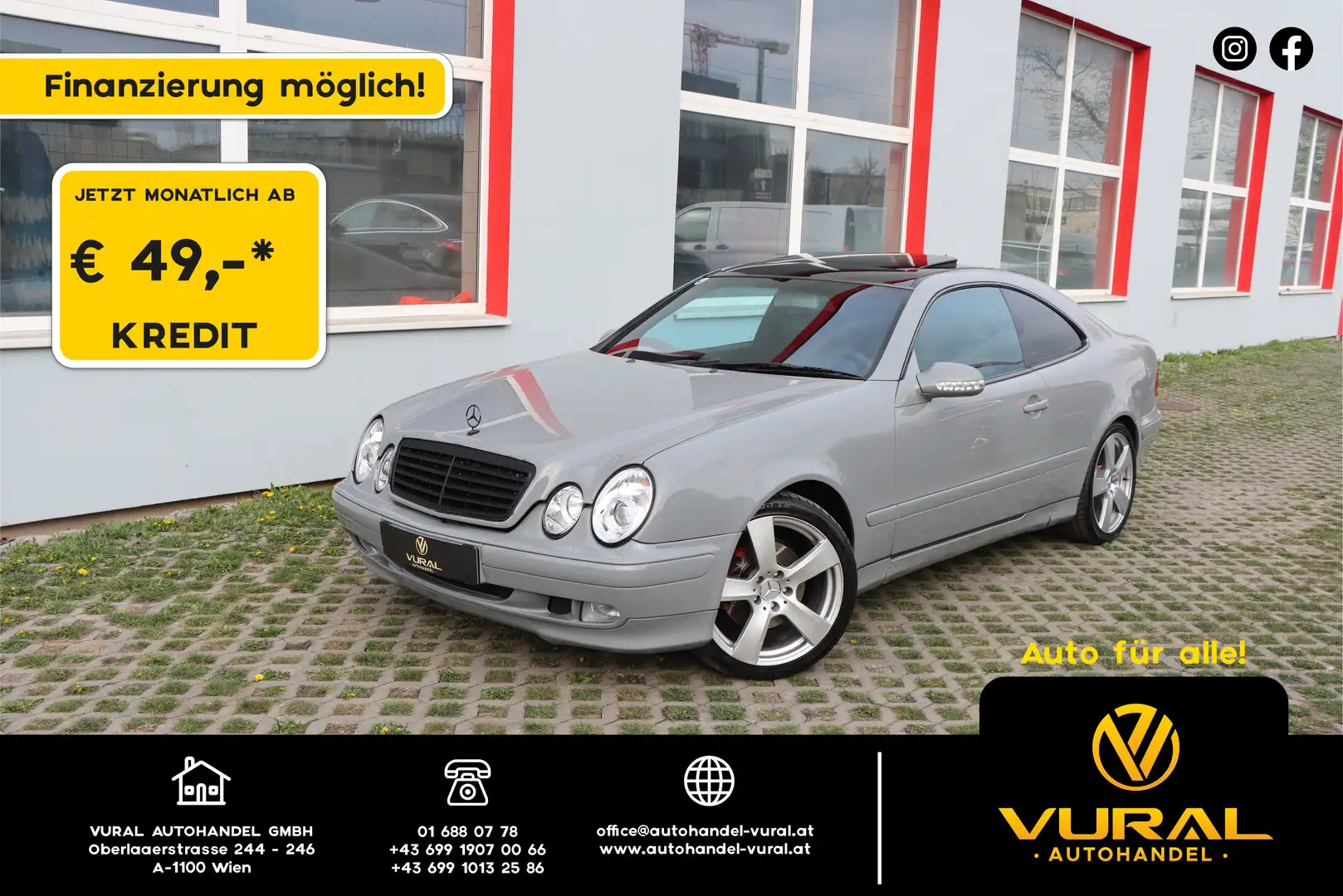 Mercedes-Benz CLK 320 CLK 320 Sport Aut. AMG | SCHIEBEDACH | TOP OPTIK | Grau - 1