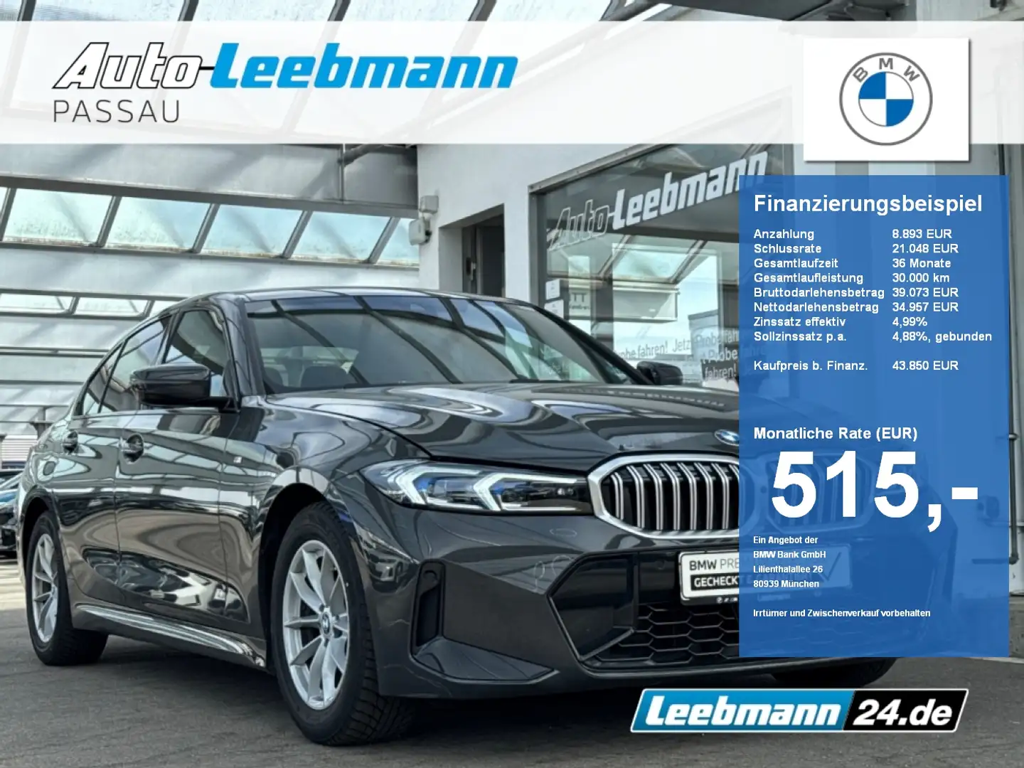 BMW 320 d Lim. M-Sportpaket HUD GARANTIE bis 09/2029 Grau - 1
