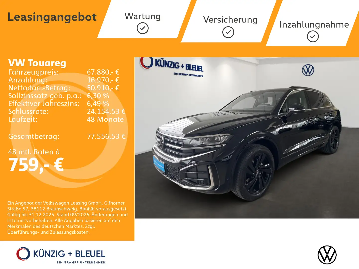Volkswagen Touareg R-Line 4MO*NAV*AHK*Niveau*ACC*Dynaudio* Schwarz - 1