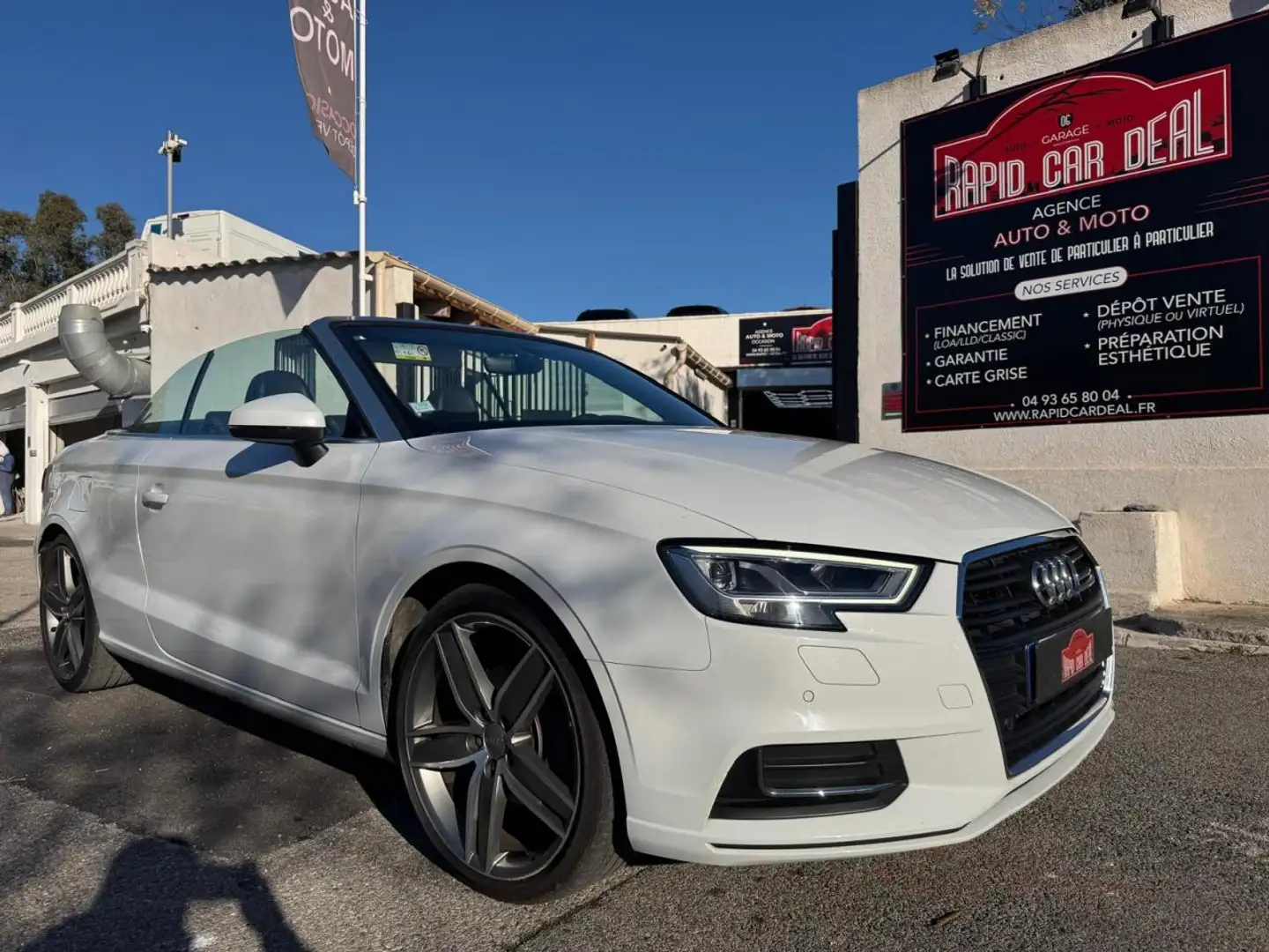 Audi A3 Cabriolet 2.0 TDI - 150 - BV S-Tronic  8V CABRIOLET Design luxe PHASE 2 Blanc - 1