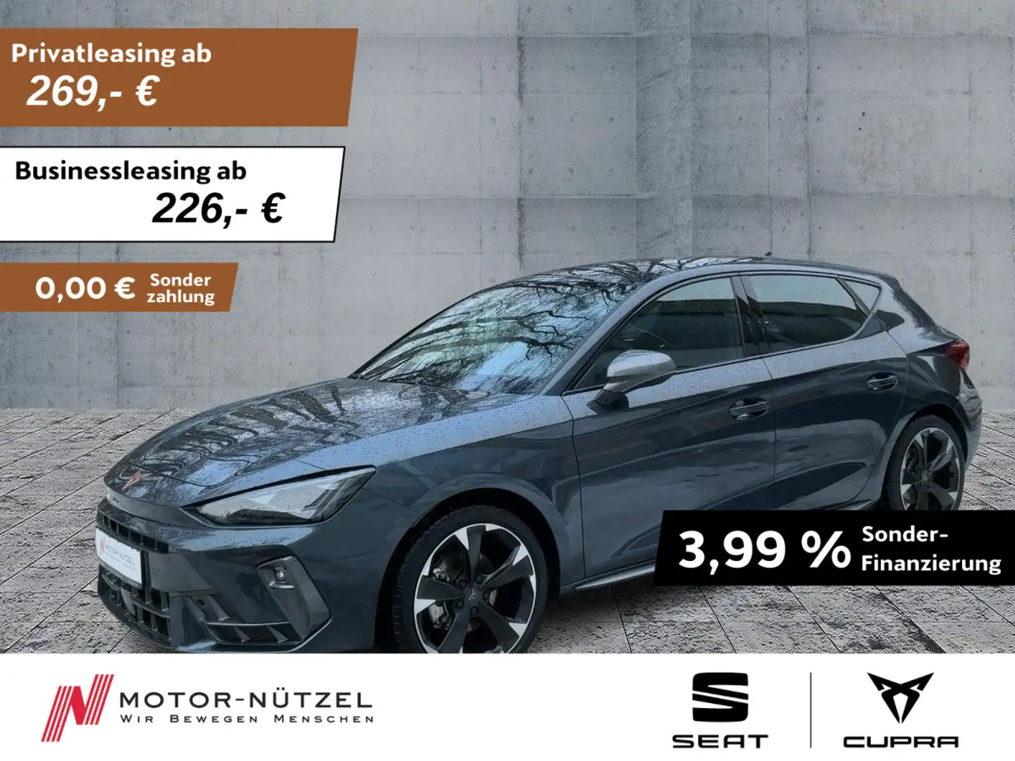 CUPRA Leon 1.5eTSI DSG LED+APP+DAB+ACC+SHZ+RFK+PANO+VC Grau - 1