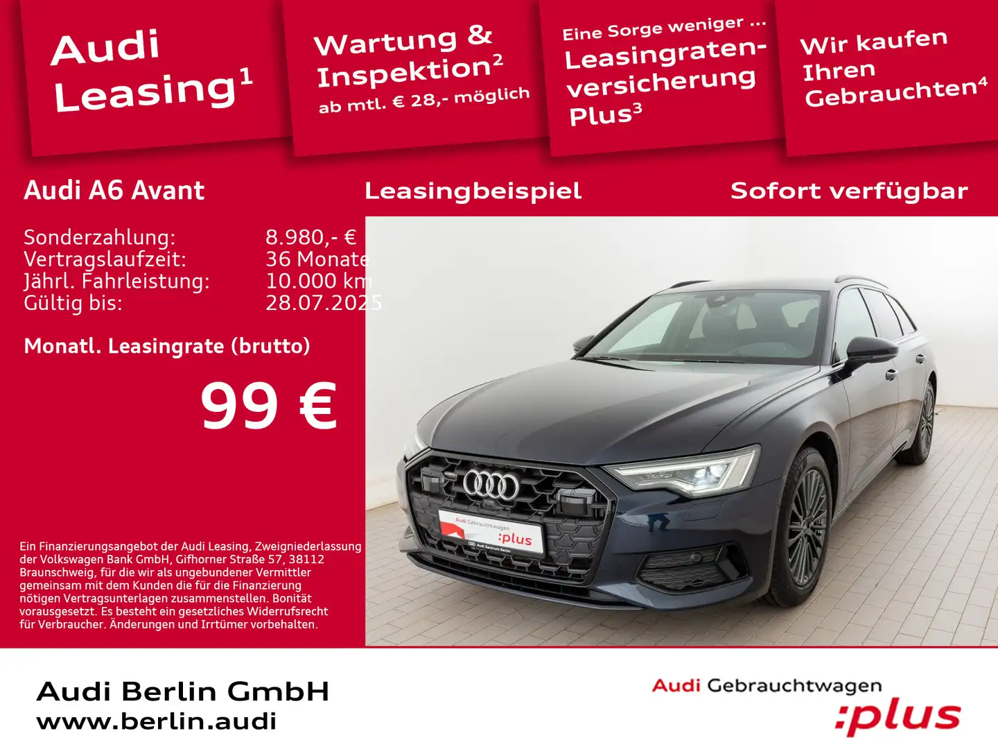 Audi A6 Sport 40 TDI qu. S tr. 360°K MATRIX HUD Blauw - 1