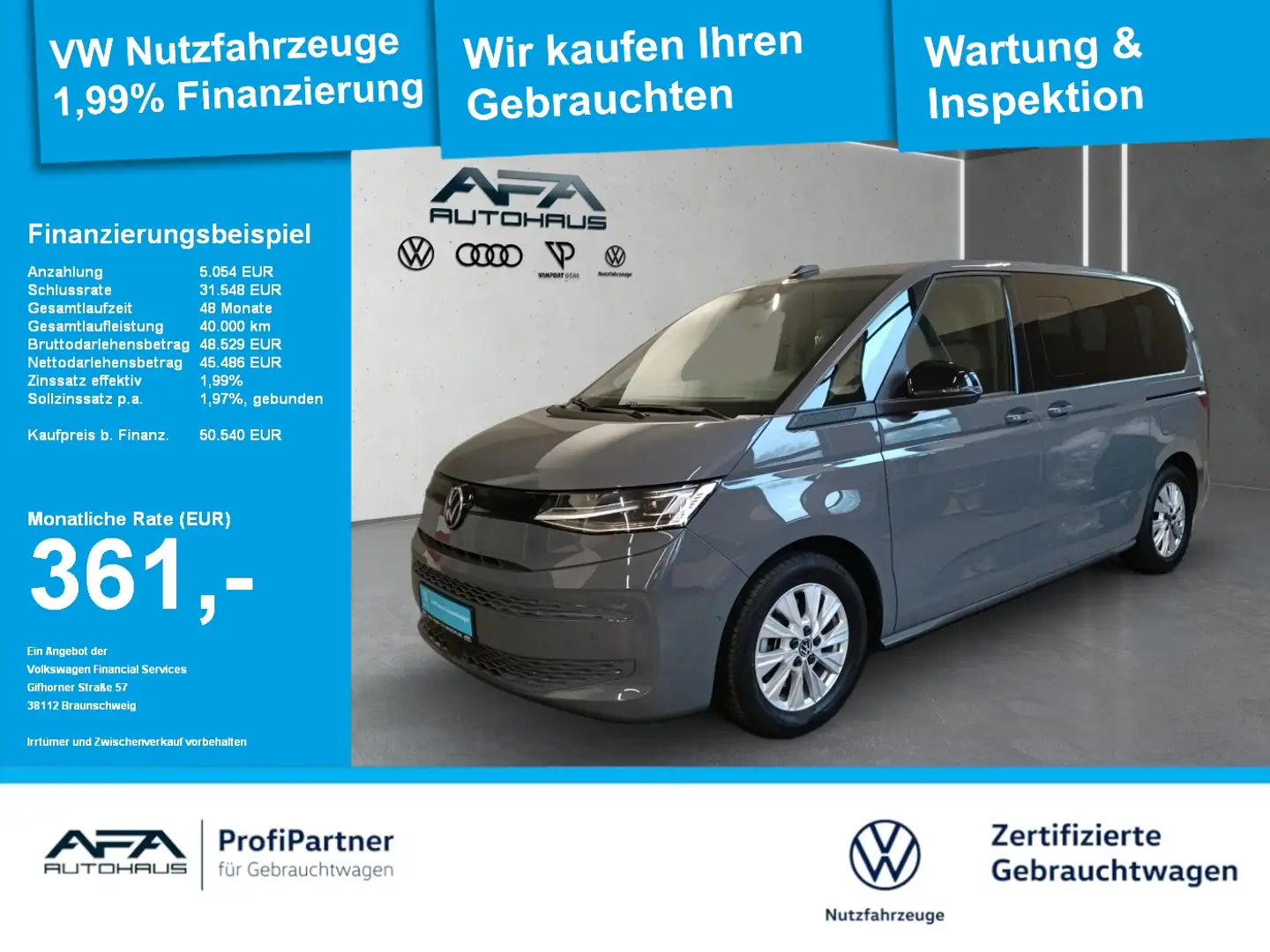 Volkswagen T7 Multivan 2,0 TDI DSG LED*Navi*AHK*Sthz Gris - 1