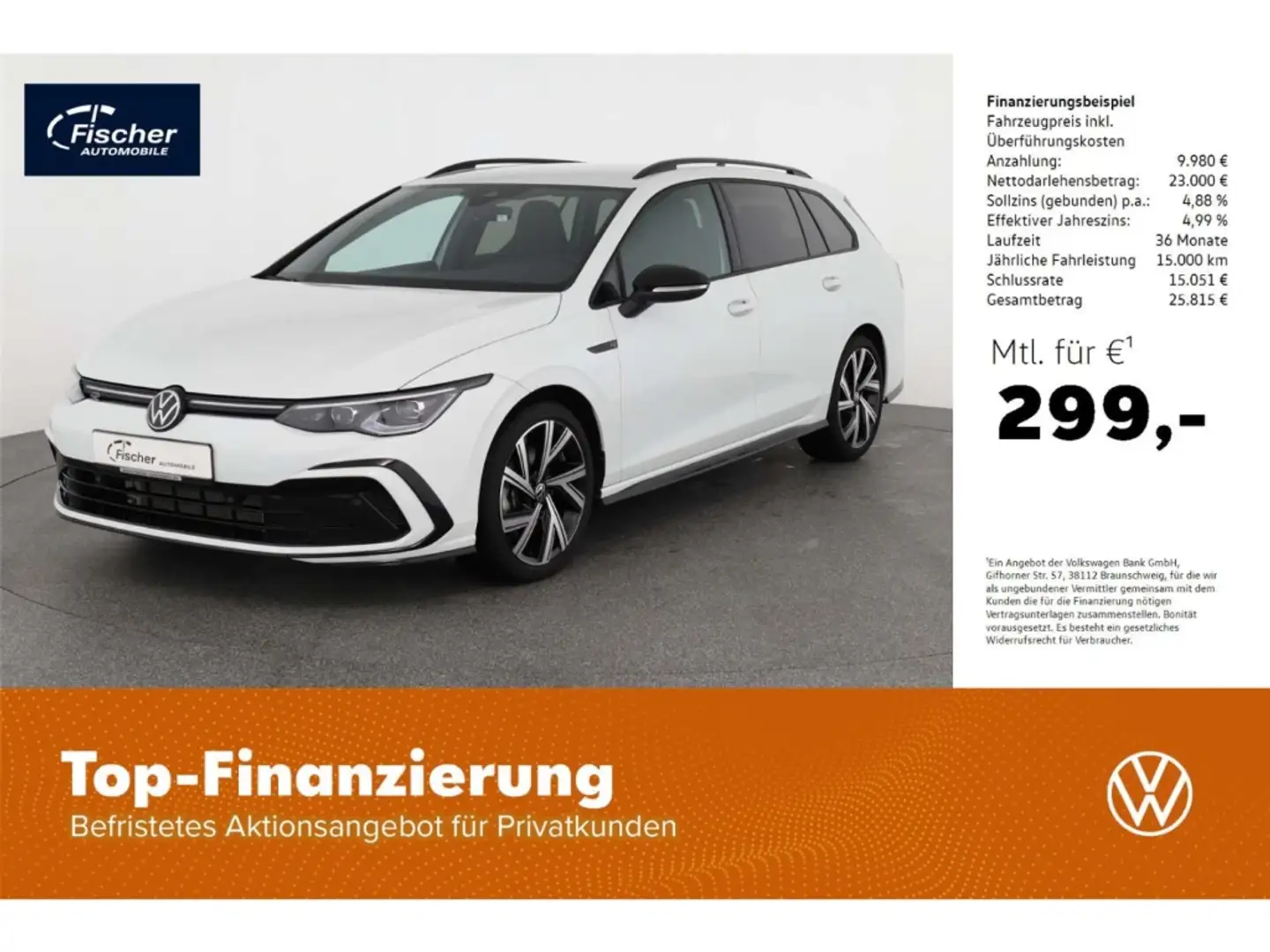 Volkswagen Golf Variant 2.0 TSI 4Motion R-Line Black Style Weiß - 1