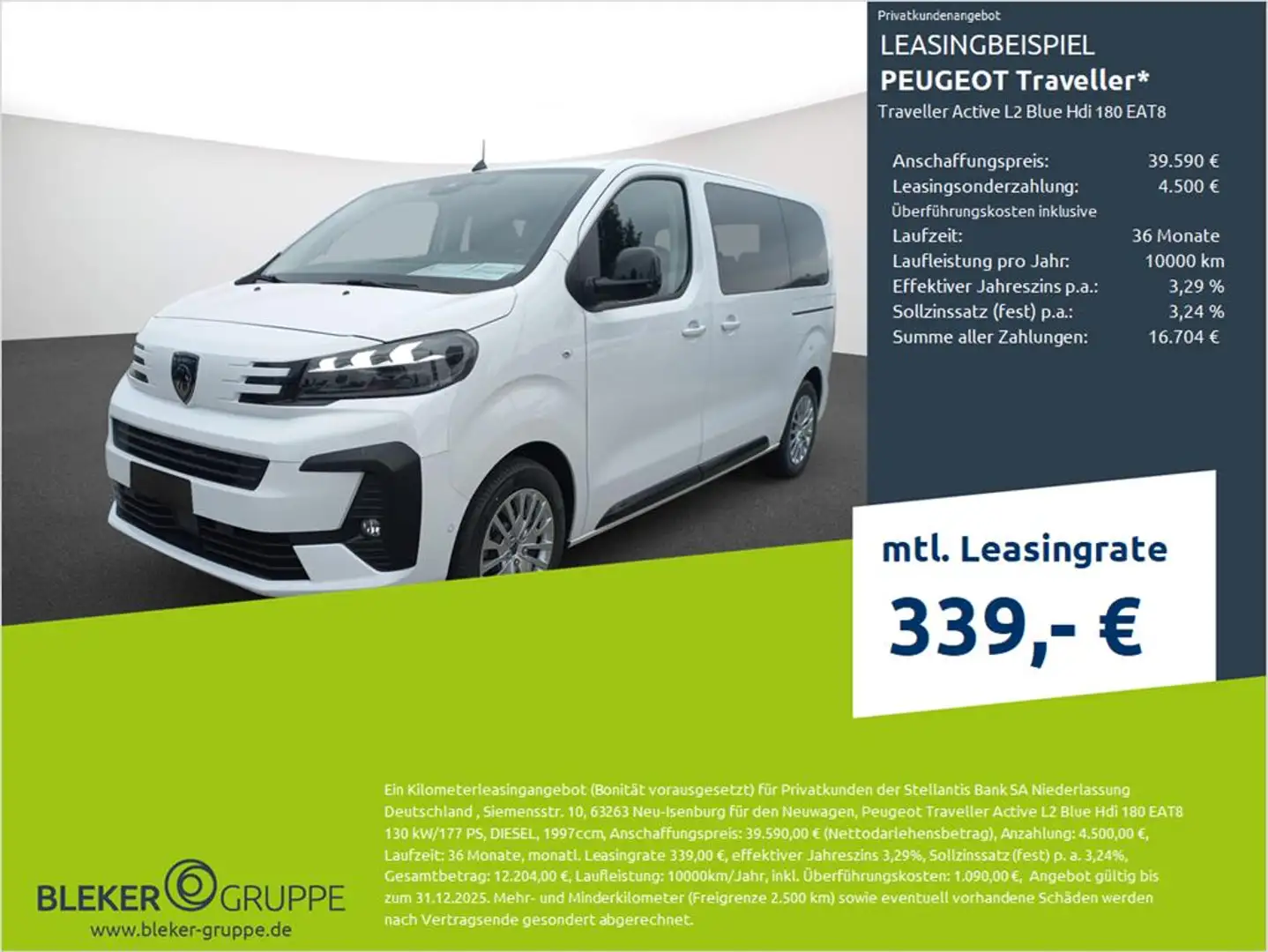 Peugeot Traveller Traveller Active L2 Blue Hdi 180 EAT8 Blanco - 1