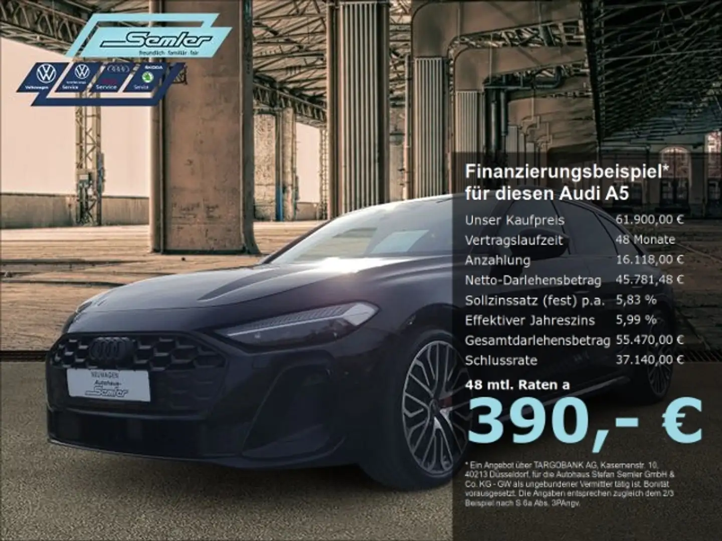 Audi A5 Avant 2.0 TDI S-Line quattro MATRIX 360 NAVI Schwarz - 1