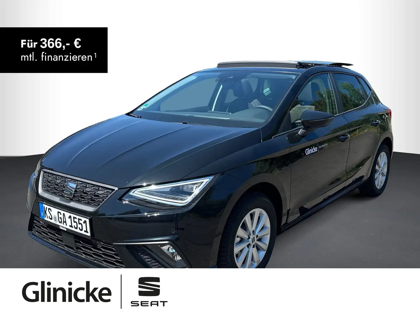 SEAT Ibiza 1.0 TSI Style Edition DSG, PANO, NAVI Zwart - 1