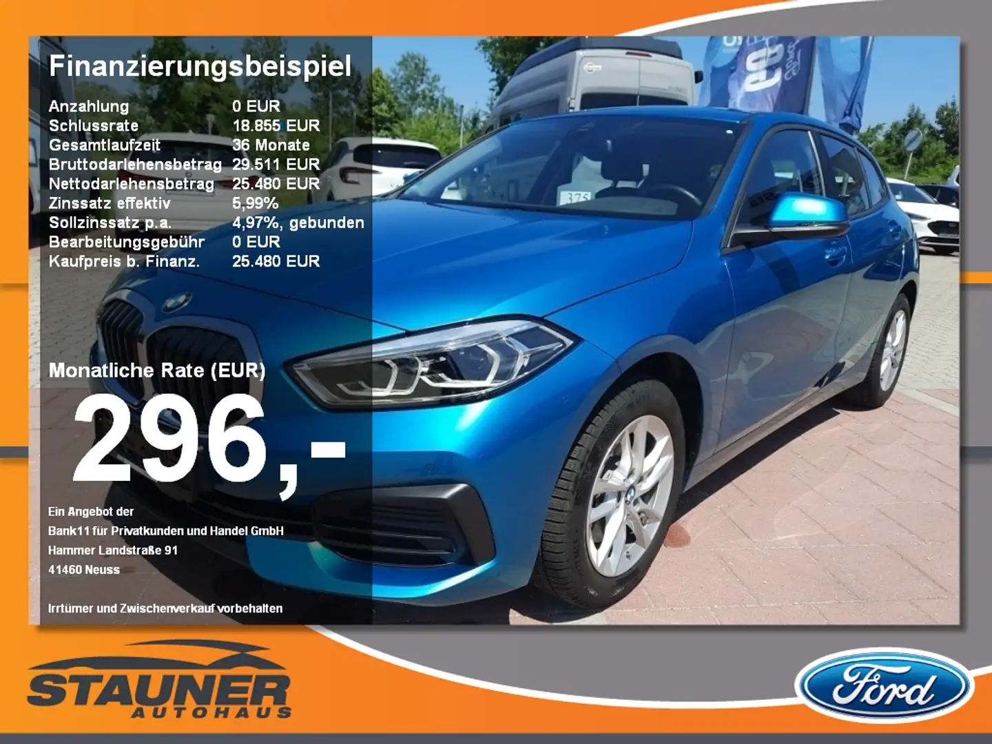 BMW 118 i Advantage LED PDC SHZ Pano. BMW Live Cockp. Blauw - 1