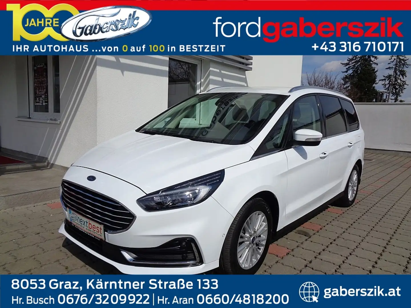Ford Galaxy 2,5 Duratec Hybrid Titanium Aut. Weiß - 1