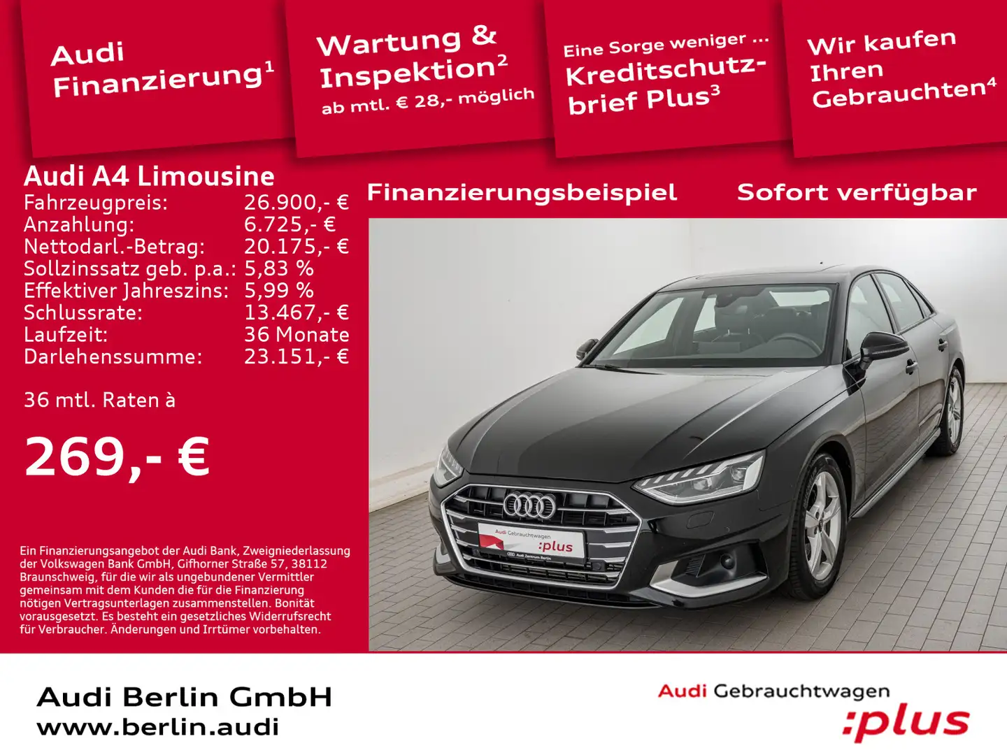 Audi A4 Advanced 35 TFSI S tr. PDC RFK NAVI Zwart - 1