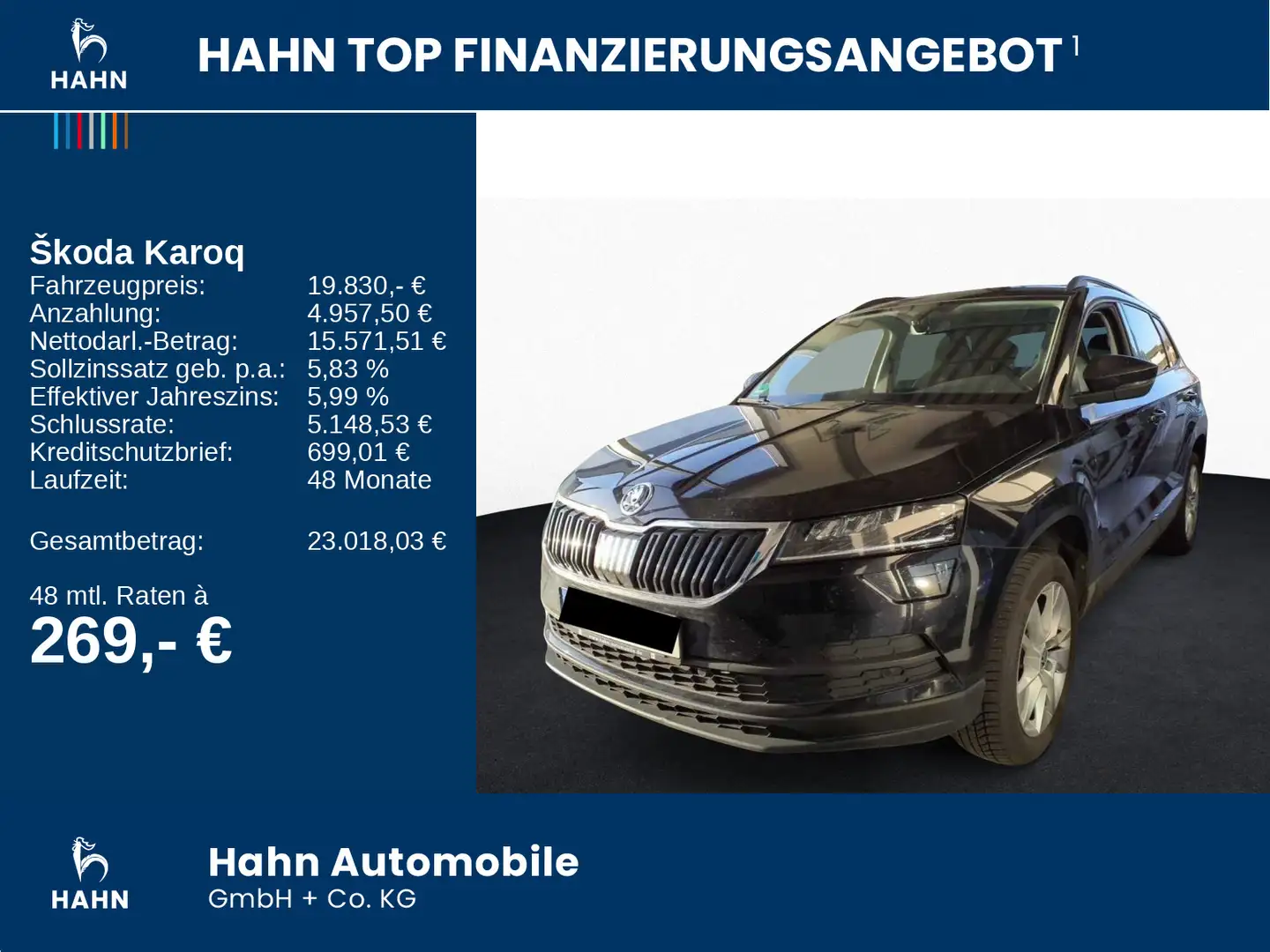 Skoda Karoq 1.0TSI Ambition Navi Cam Climatr PDC LED Schwarz - 2