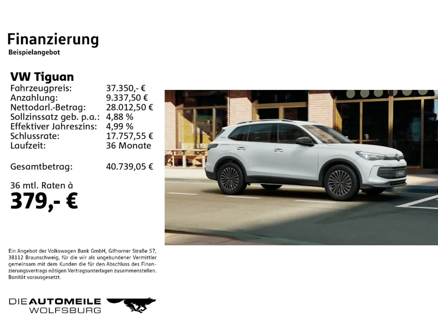 Volkswagen Tiguan 2.0 TDI DSG Goal LED+/ACC/AHK Weiß - 2